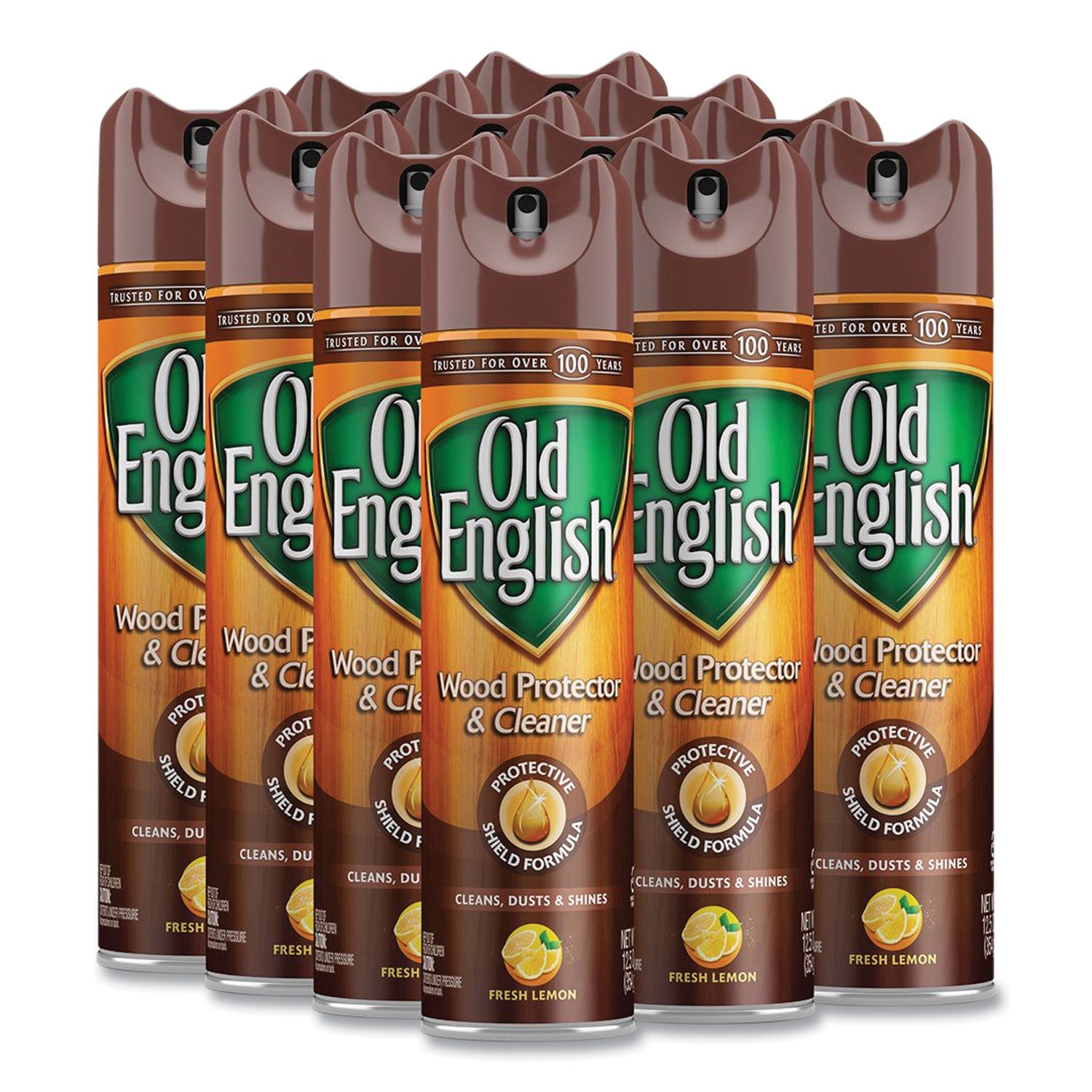 OLD ENGLISH® Furniture Polish, Fresh Lemon Scent, 12.5 Oz Aerosol Spray, 12/carton