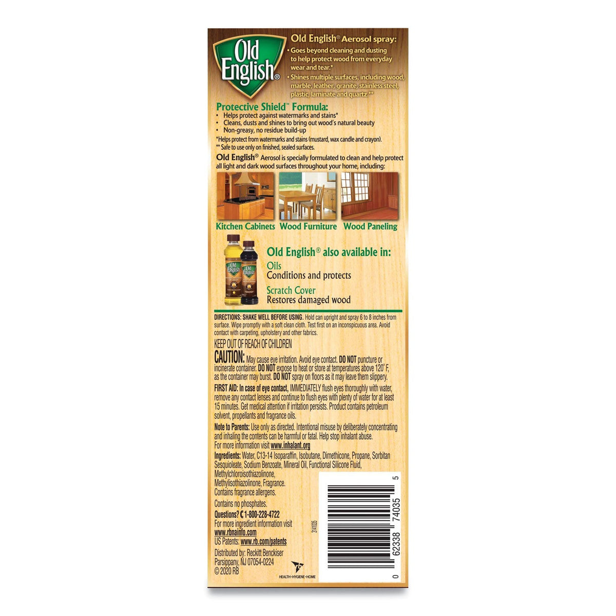 OLD ENGLISH® Furniture Polish, Fresh Lemon Scent, 12.5 Oz Aerosol Spray