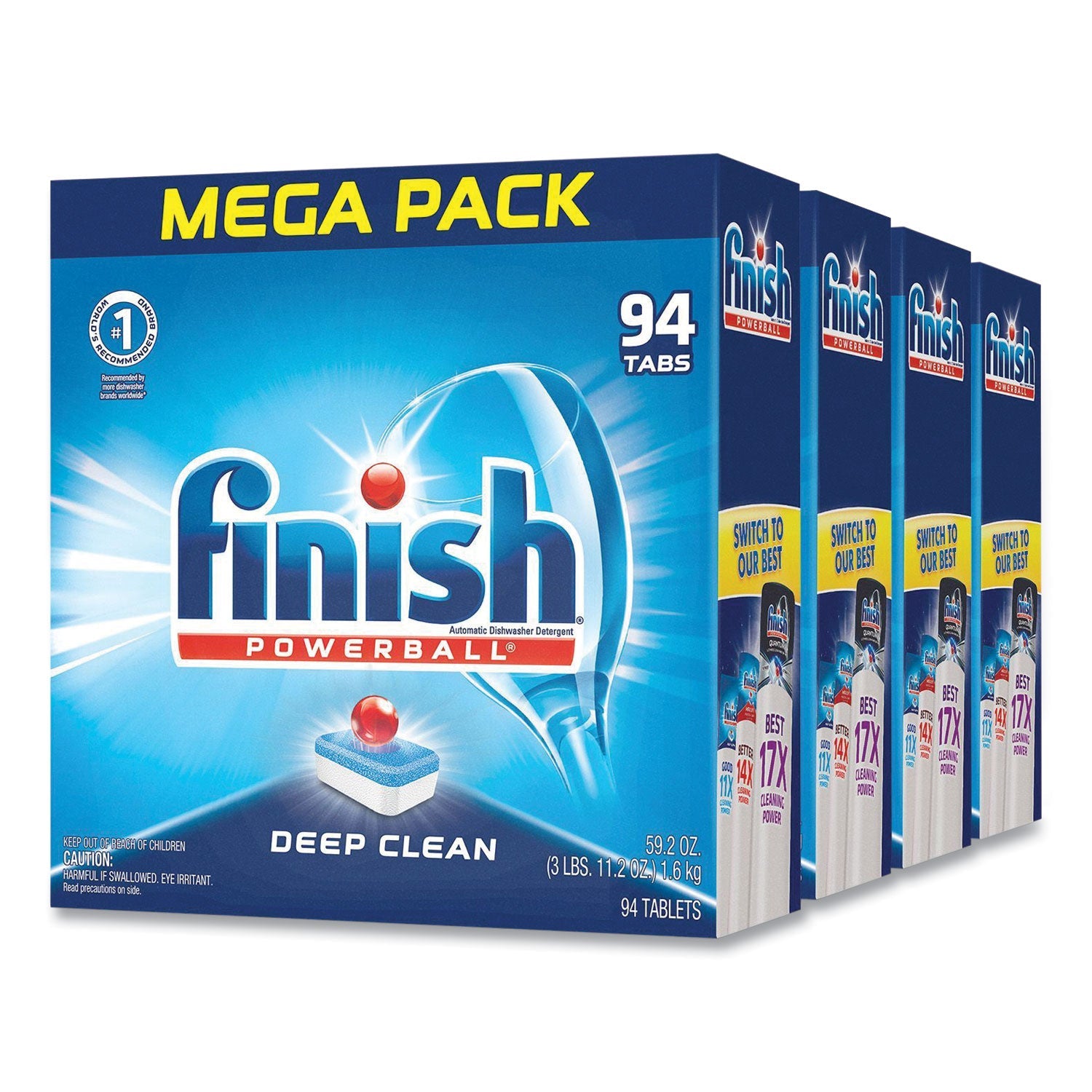 FINISH® Powerball Dishwasher Tabs, Fresh Scent, 94/Box, 4 Boxes/Carton