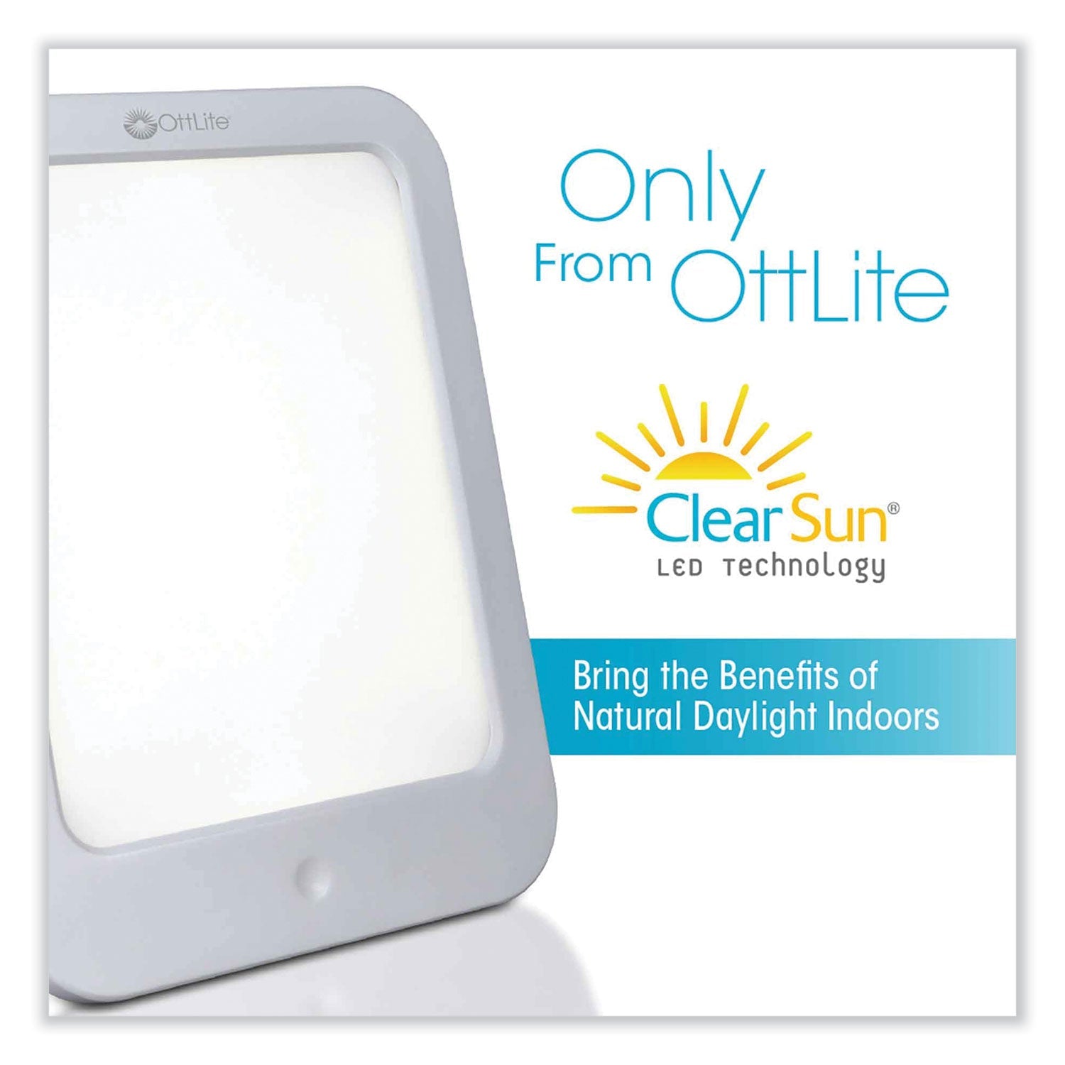 OttLite® Wellness Series ClearSun LED Light Therapy Lamp, 7.88" High, White - Bloom Skins