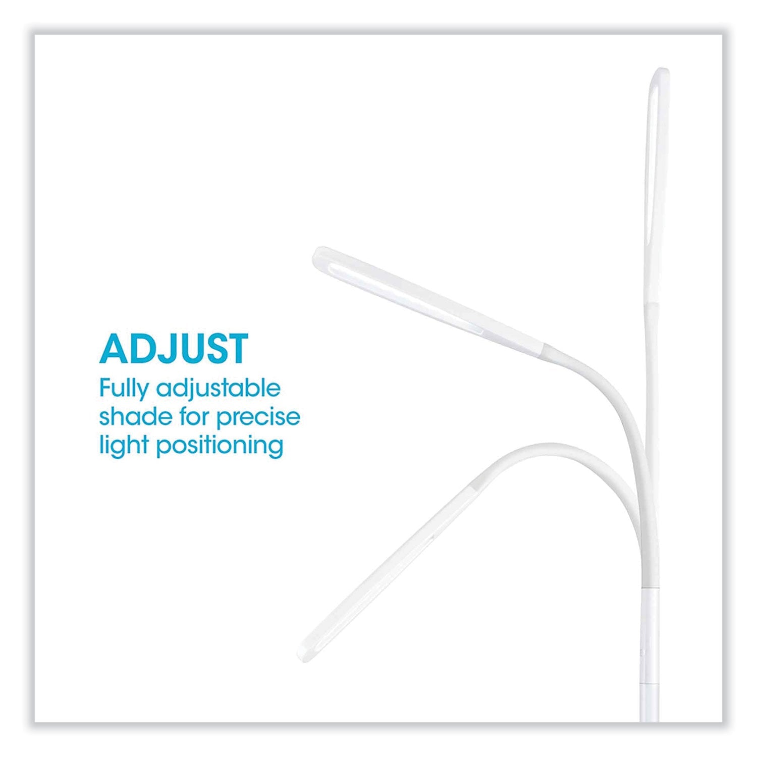 OttLite® Wellness Series Flex LED Floor Lamp, 49" to 71" High, White - Bloom Skins