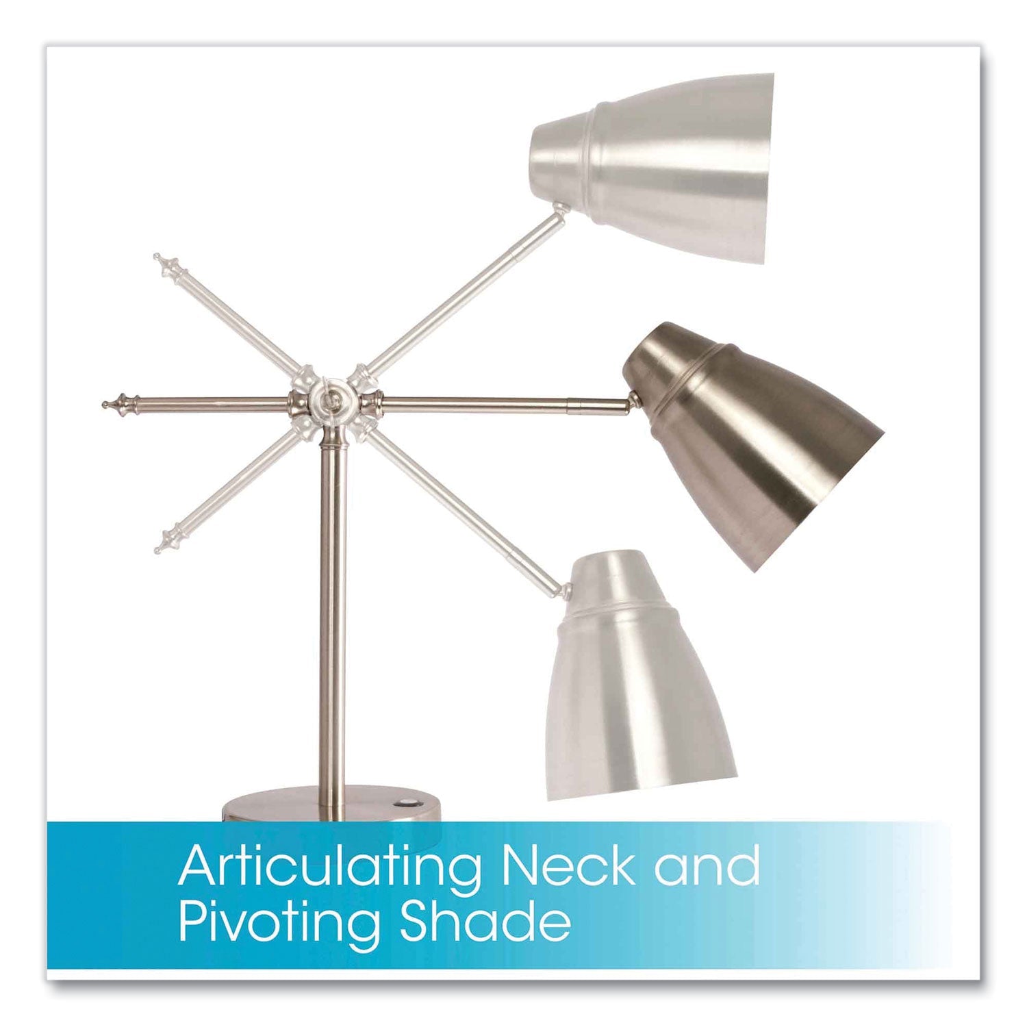 OttLite® Wellness Series Harmonize LED Desk Lamp, 5" to 19" High, Silver - Bloom Skins