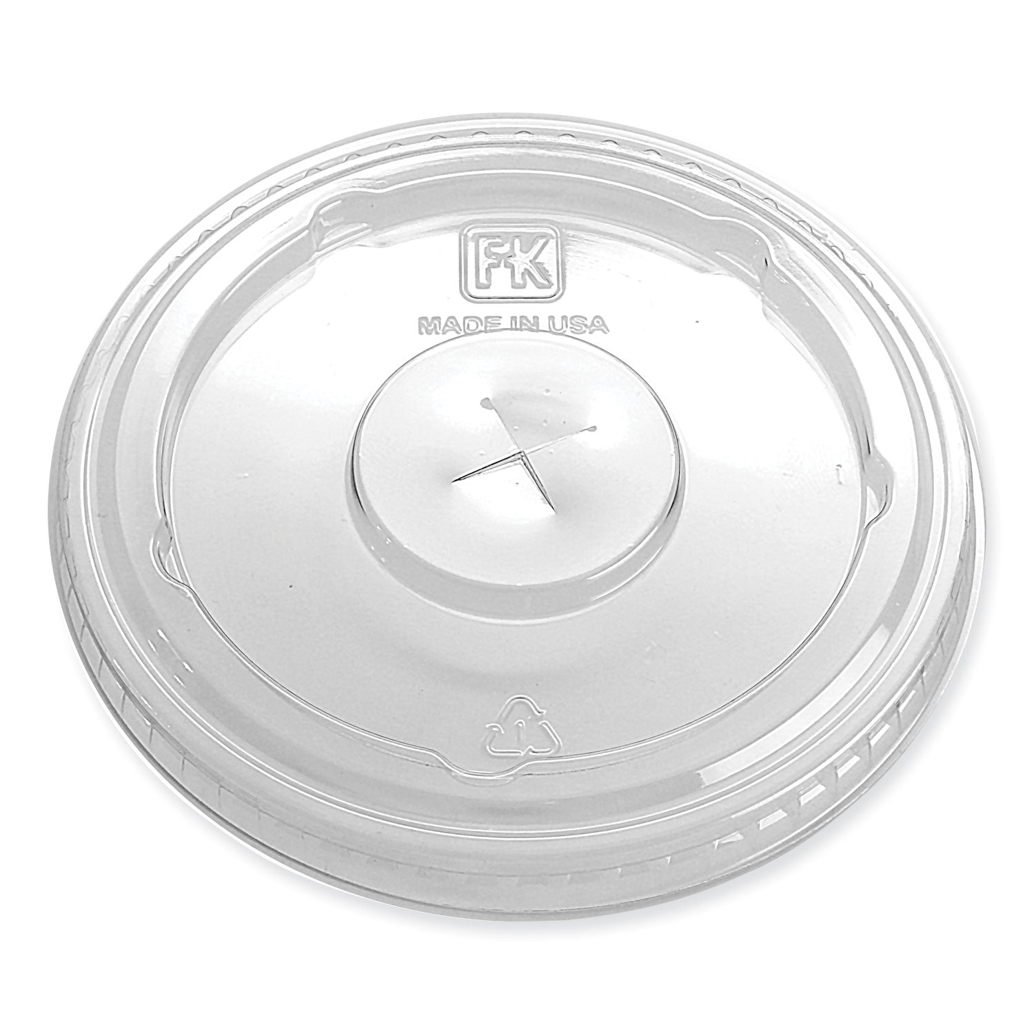Fabri-Kal® Greenware Cold Drink Lids, X-Slot, Fits 12 oz to 20 oz Cold Cup, Plastic, Clear, 1,000/Carton