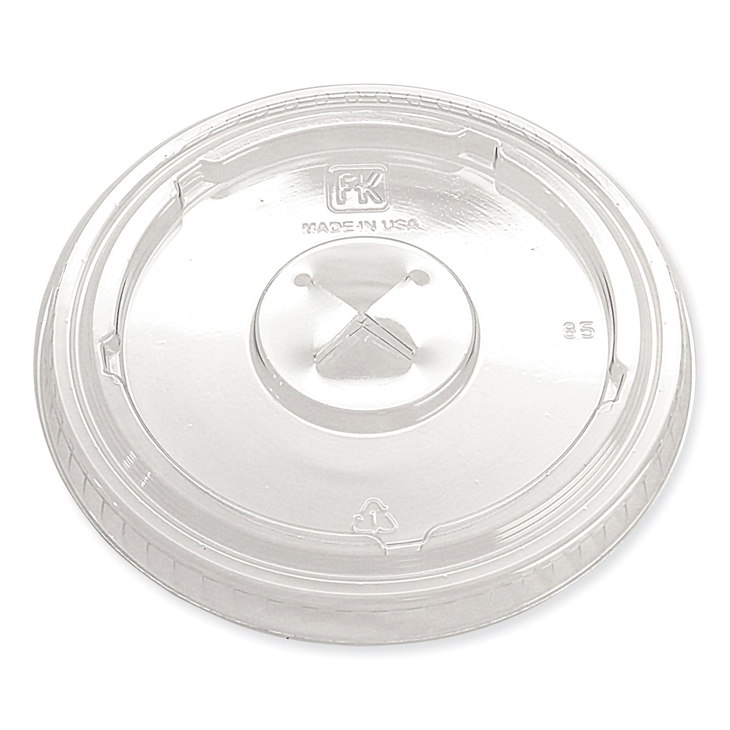 Fabri-Kal® Greenware Cold Drink Lids, X-Slot, Fits 12 oz to 20 oz Cold Cups, Plastic, Clear, 1,000/Carton