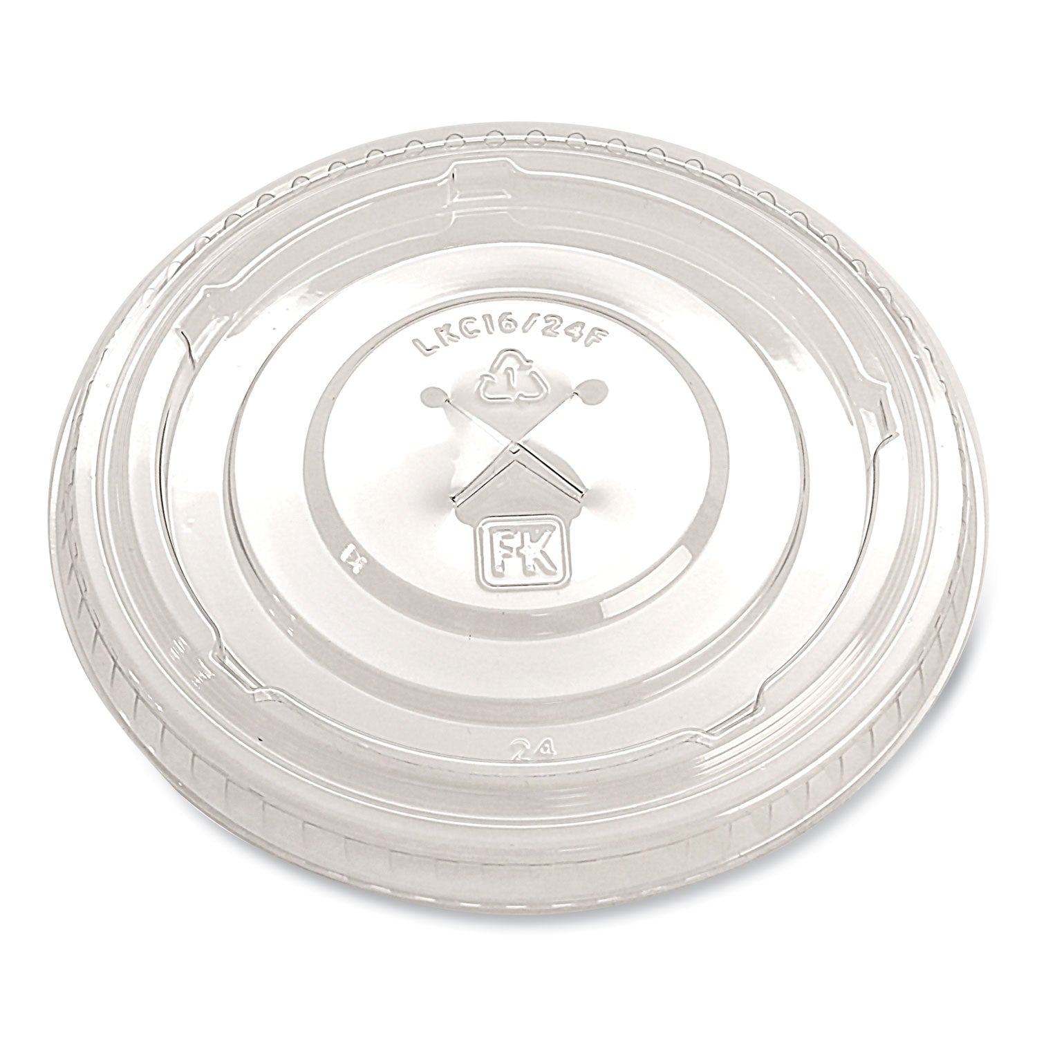 Fabri-Kal® Greenware Cold Drink Lids, X-Slot, Fits 16 oz to 24 oz Cold Cups, Plastic, Clear, 1,000/Carton