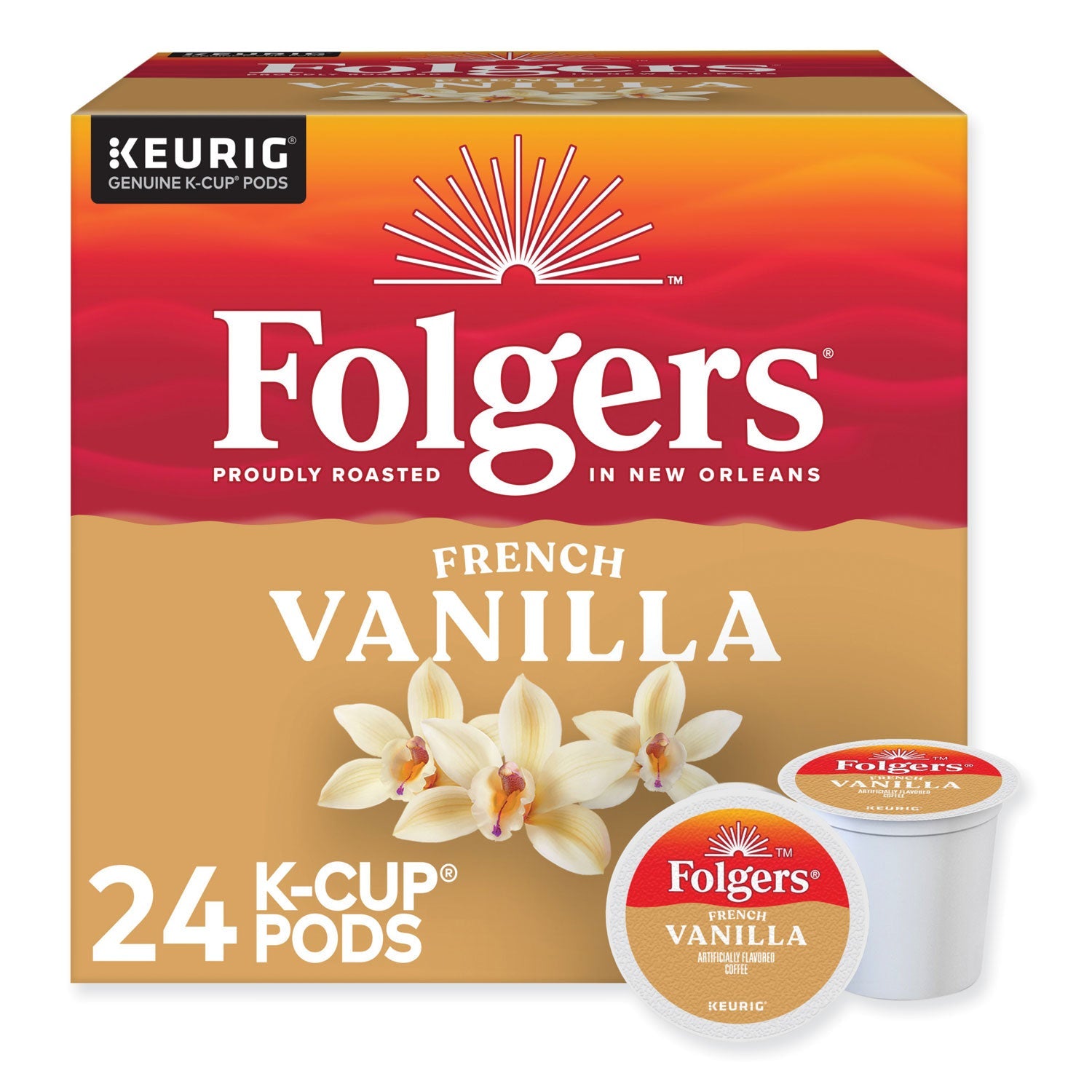 Folgers French Vanilla Coffee K-Cups | 24/Box