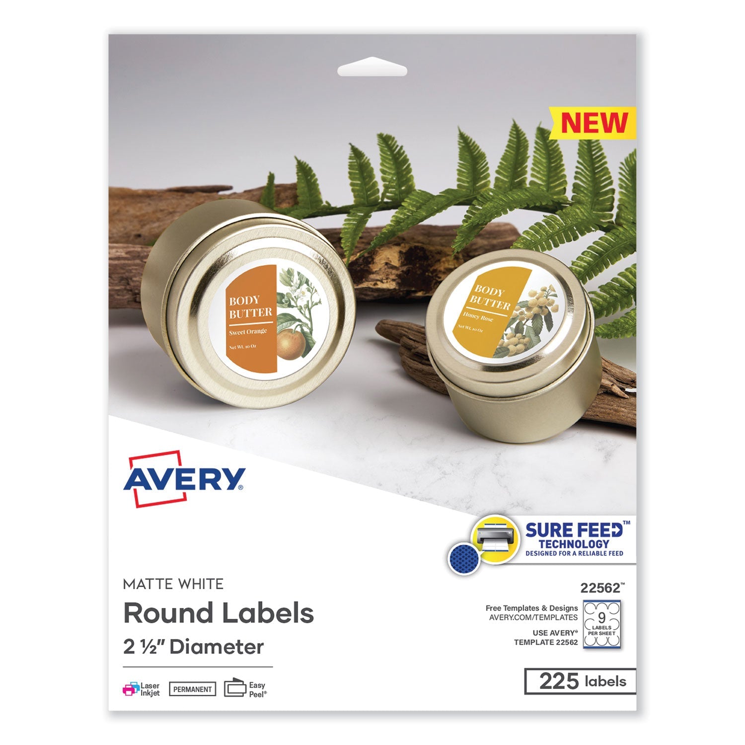 Media Labels | 2.5" Round | White, 225/pack