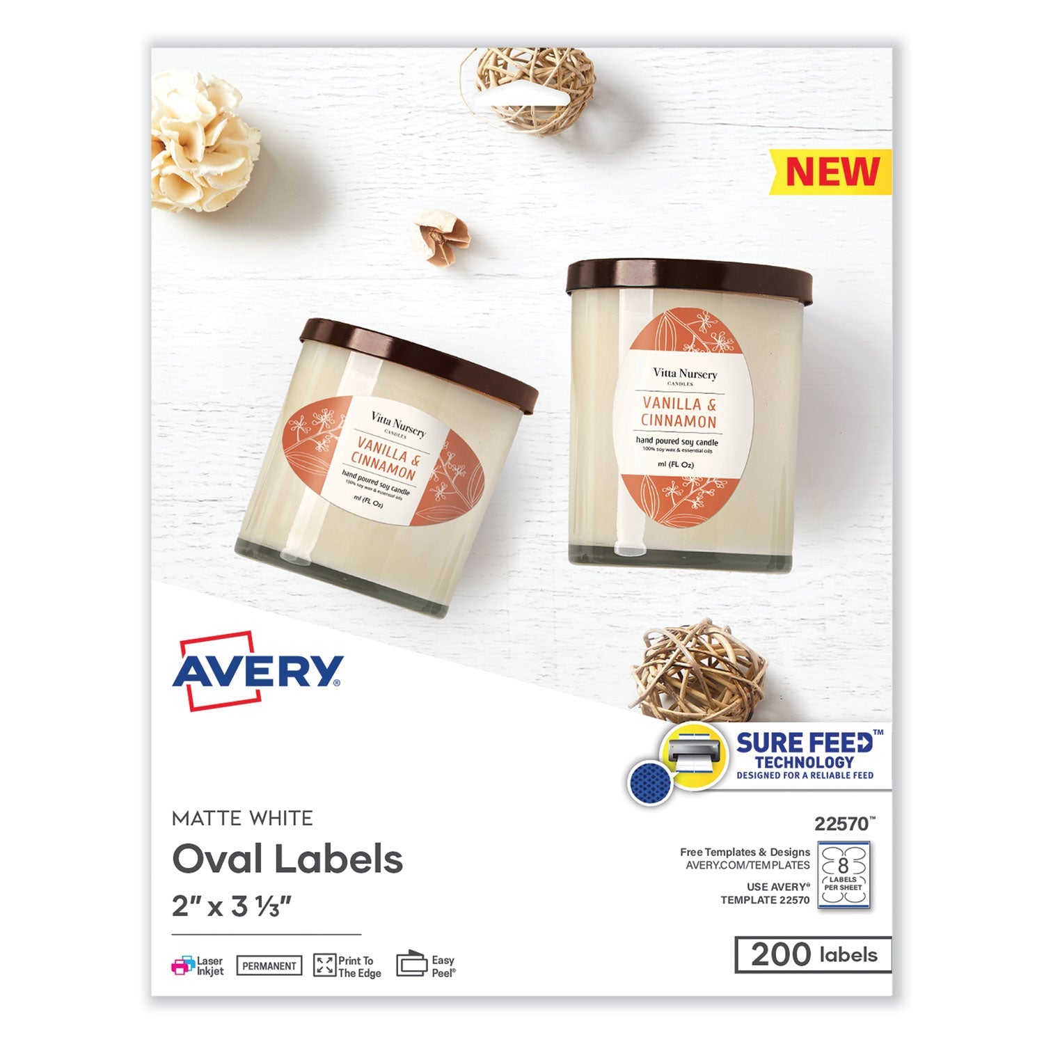 Media Labels | 2x3.3 | White, 200/pack