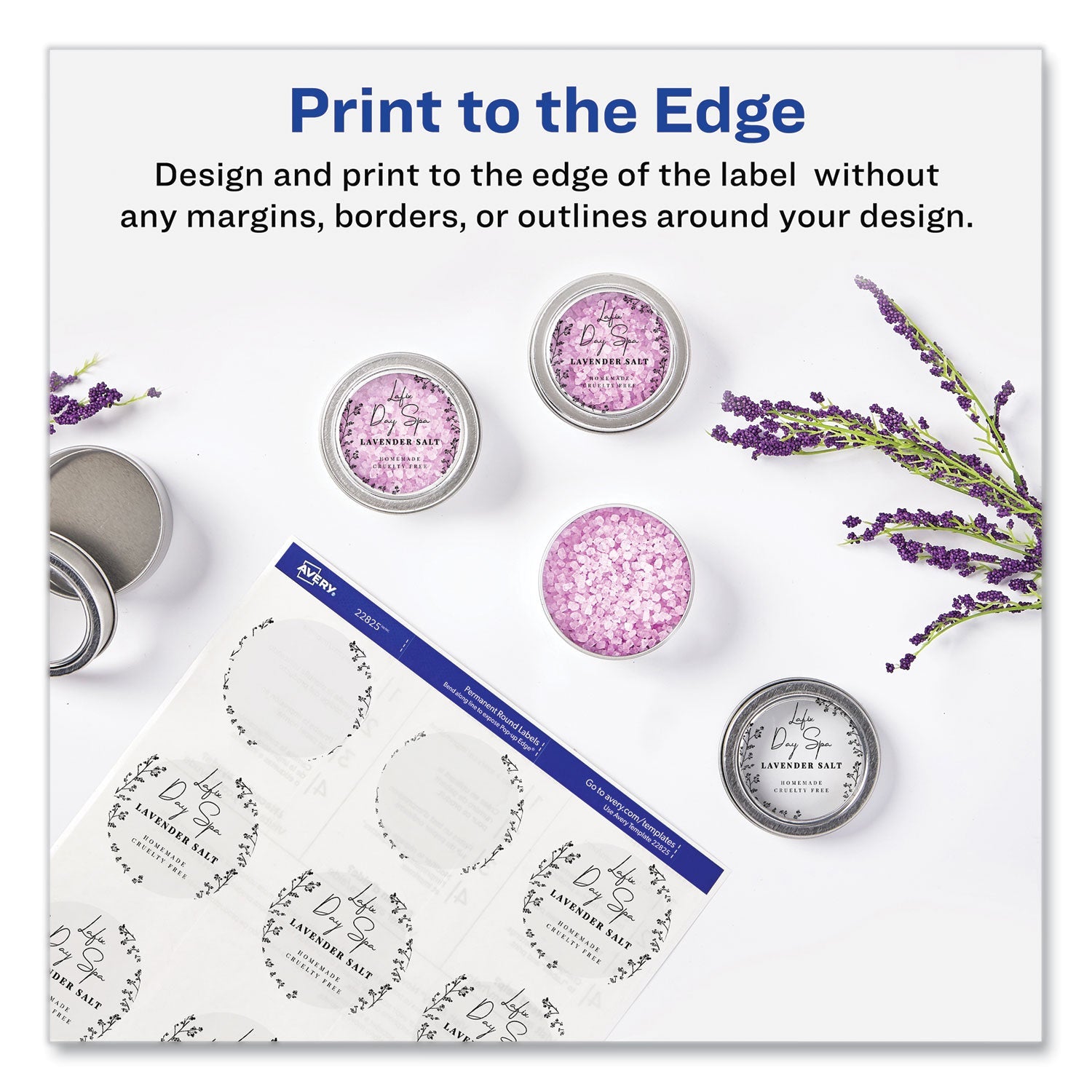 Avery® Round Print-To-The Edge Labels With Sure Feed And Easy Peel, 2" Dia, Glossy Clear, 120/pk