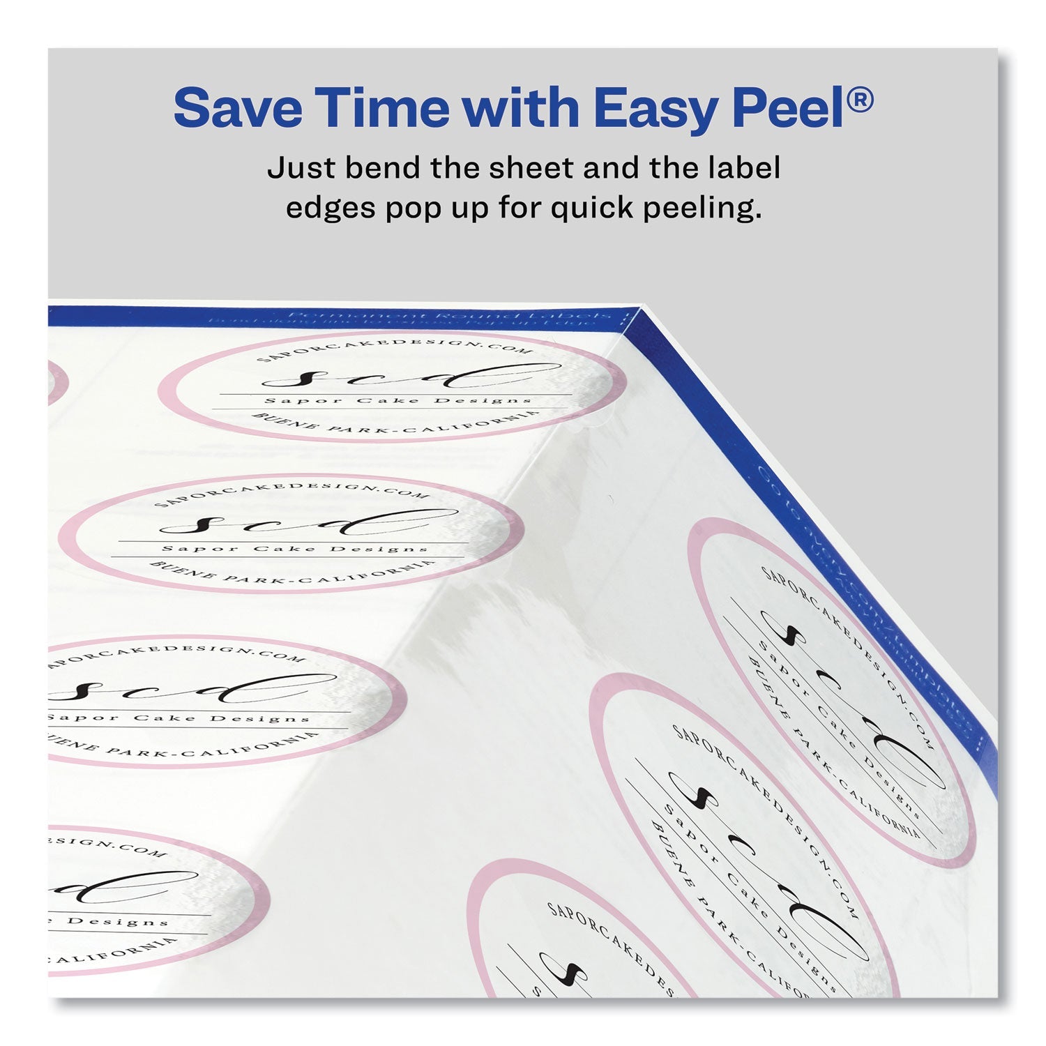 Avery® Round Print-To-The Edge Labels With Sure Feed And Easy Peel, 2" Dia, Glossy Clear, 120/pk