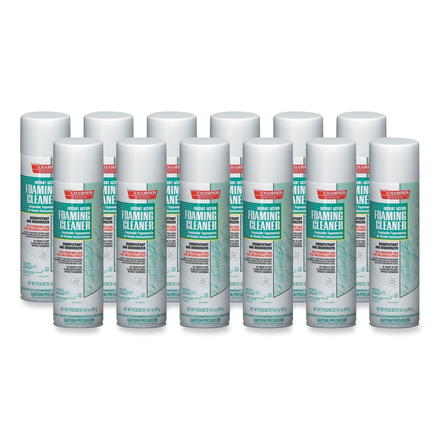 Chase Products Instant Action Foaming Cleaner/disinfectant, 17 Oz, Aerosol Spray, 12/carton