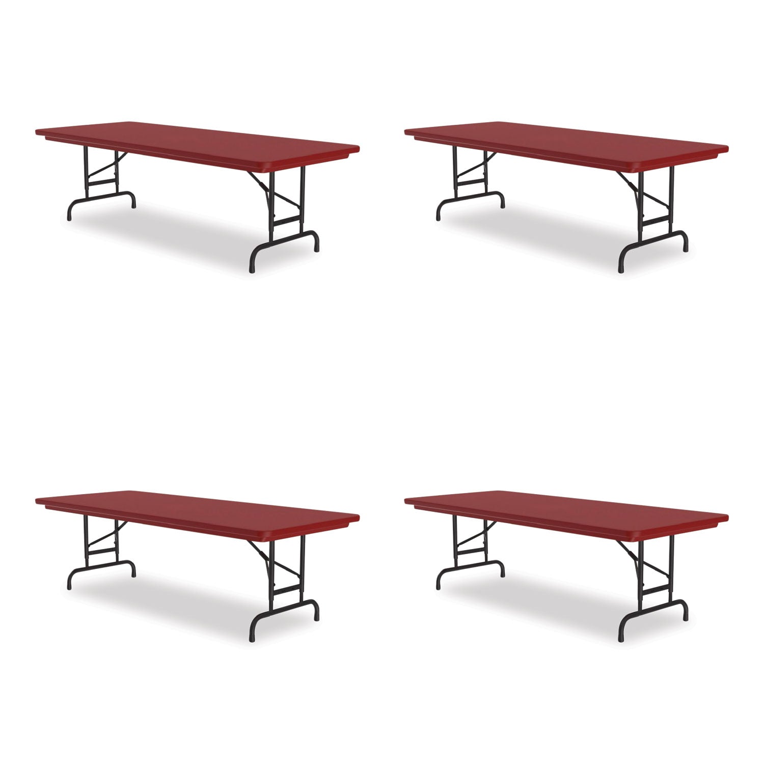 Adjustable Folding Tables | 72" Red 4/Pallet