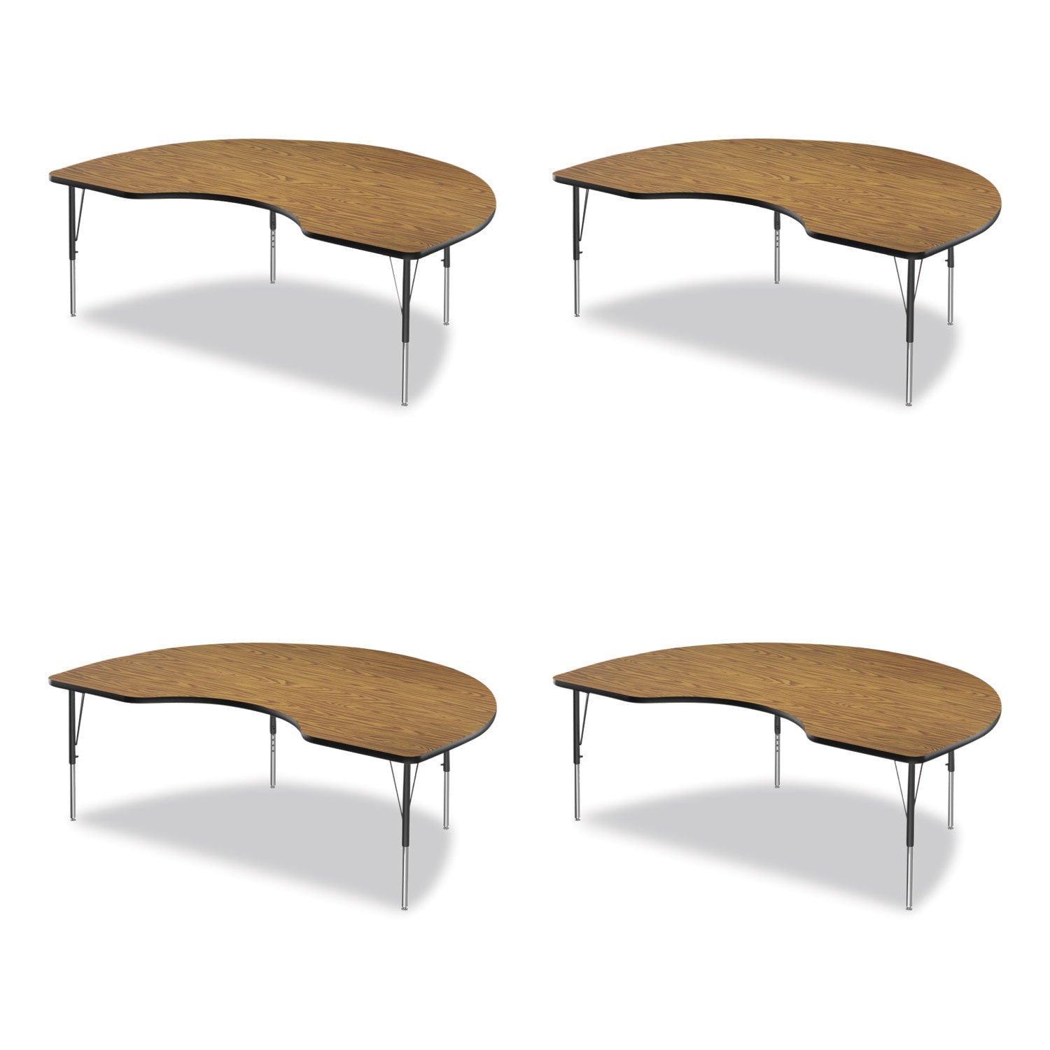 Adjustable Activity Tables | 72" Kidney Oak