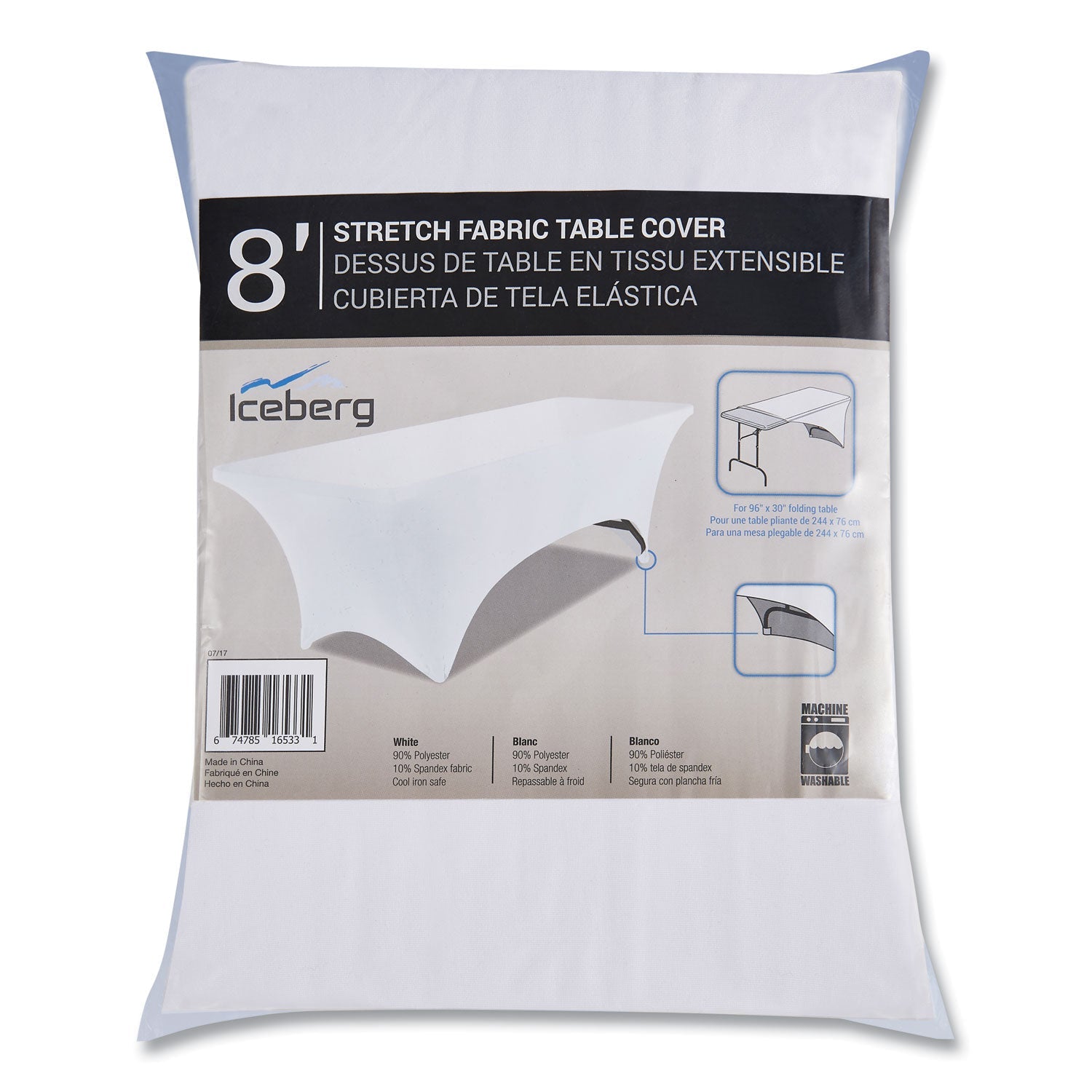 Fabric Table Cover | iGear Spandex 30x72, White