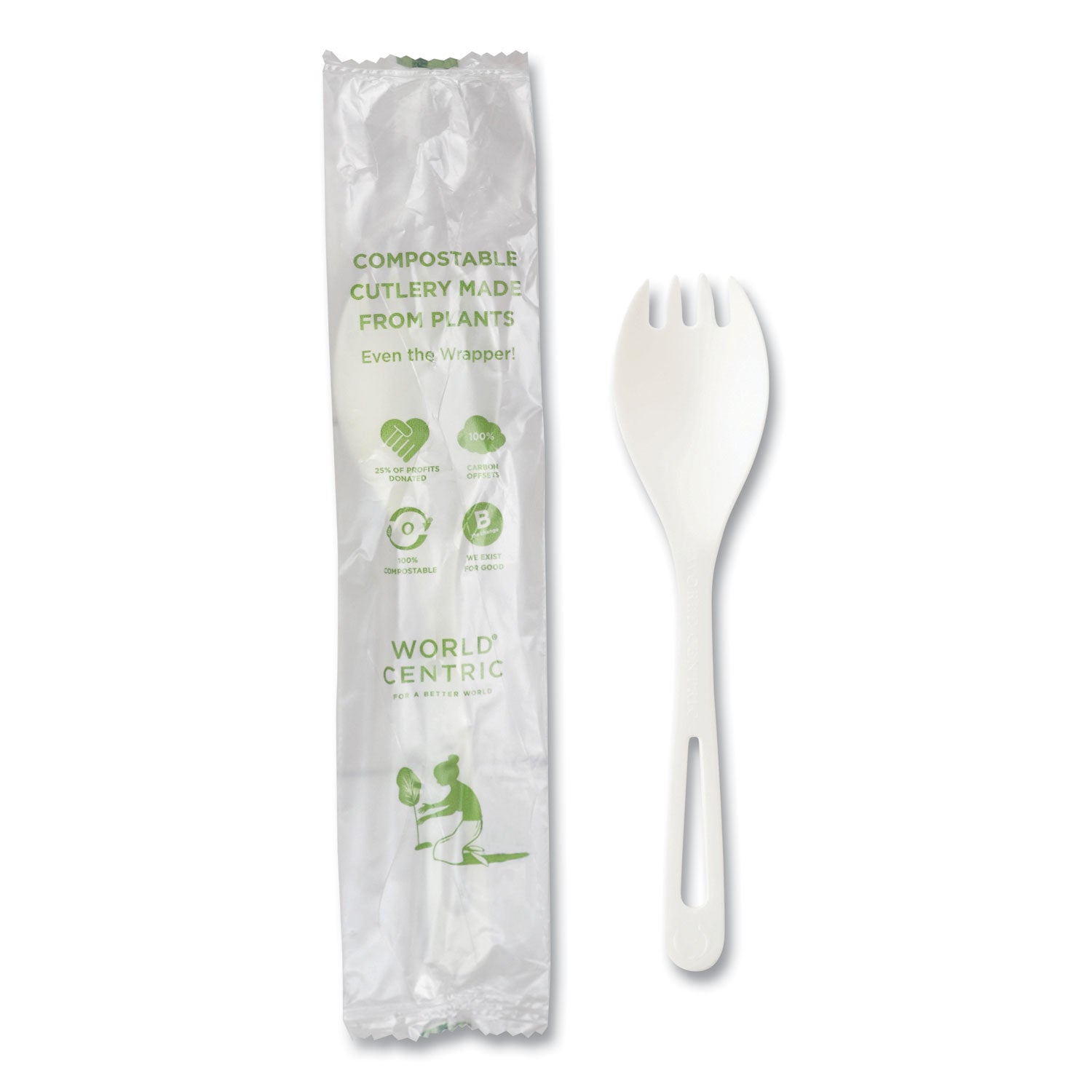 TPLA Compostable Cutlery Spork | White | 750-Ct