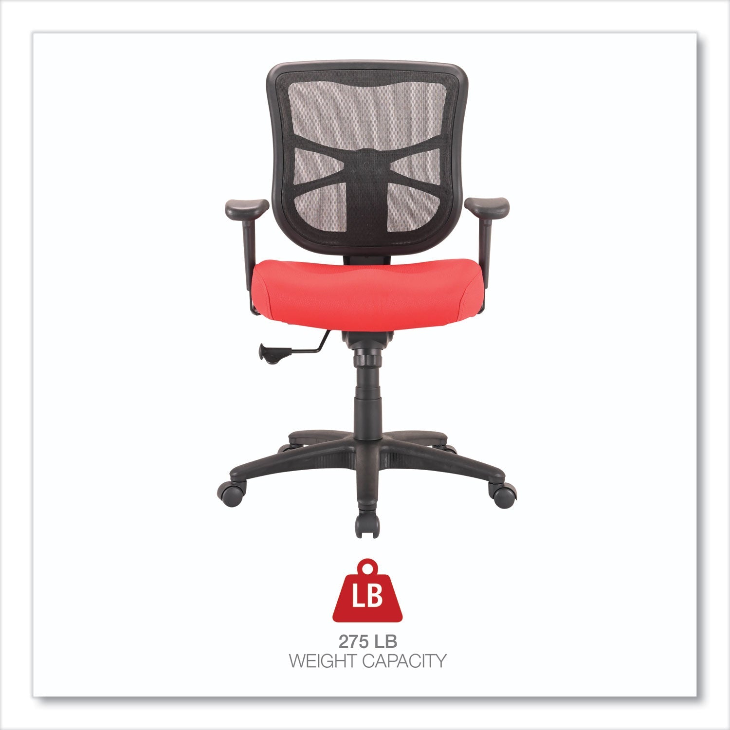 Alera® Alera Elusion Series Mesh Mid-Back Swivel/Tilt Chair, Supports Up to 275 lb, 17.9" to 21.8" Seat Height, Red