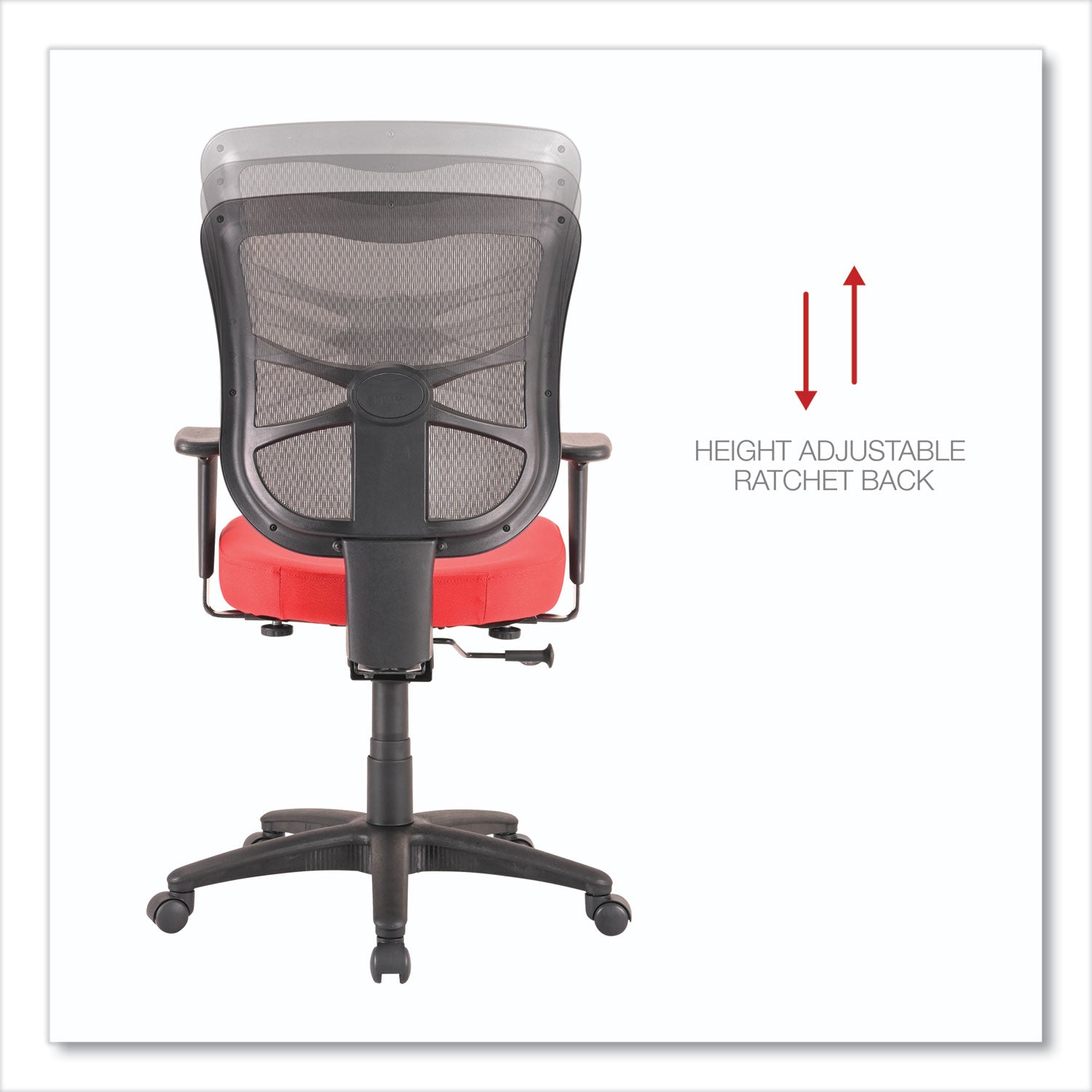 Alera® Alera Elusion Series Mesh Mid-Back Swivel/Tilt Chair, Supports Up to 275 lb, 17.9" to 21.8" Seat Height, Red