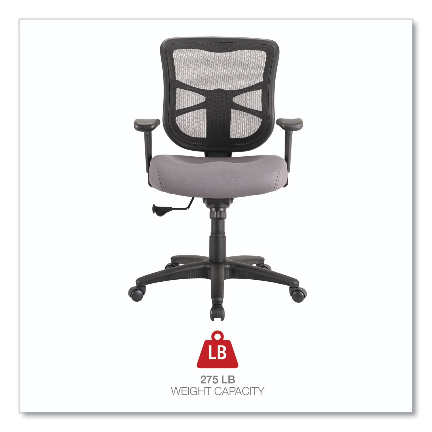 Alera® Alera Elusion Series Mesh Mid-Back Swivel/Tilt Chair, Supports Up to 275 lb, 17.9" to 21.8" Seat Height, Gray Seat