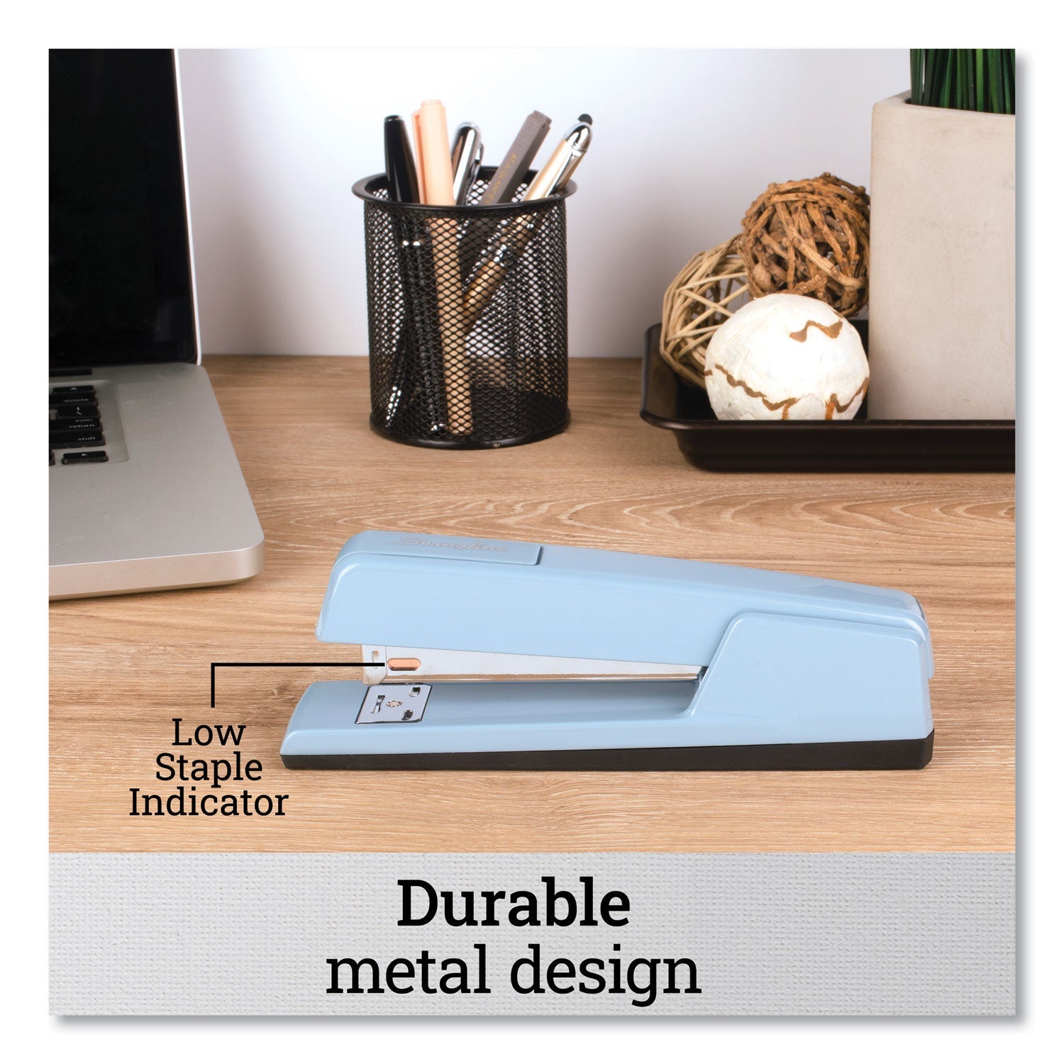 Swingline® 747 Classic Full Strip Stapler, 30-Sheet Capacity, Sky Blue - Bloom Skins