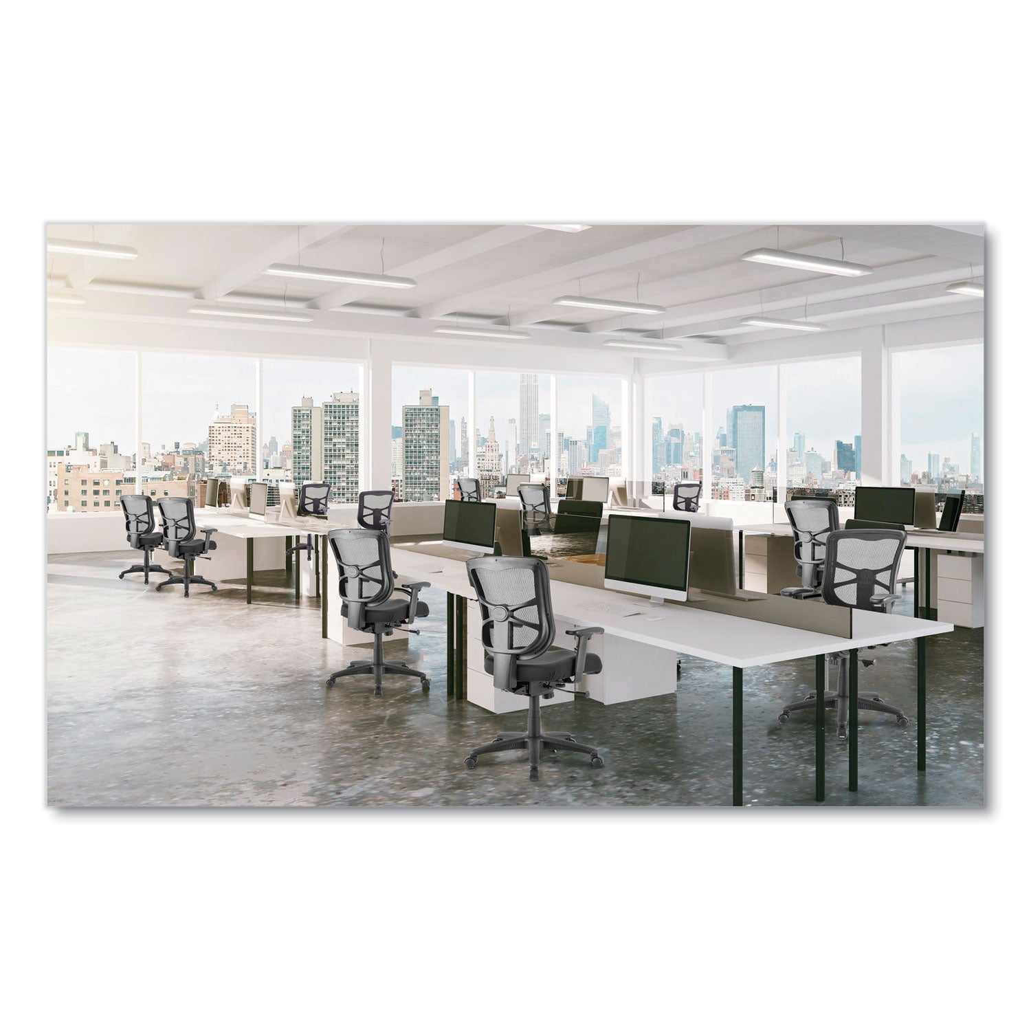 Alera® Alera Elusion Series Mesh Mid-Back Swivel/tilt Chair, Supports Up To 275 Lb, 17.9" To 21.8" Seat Height, Black