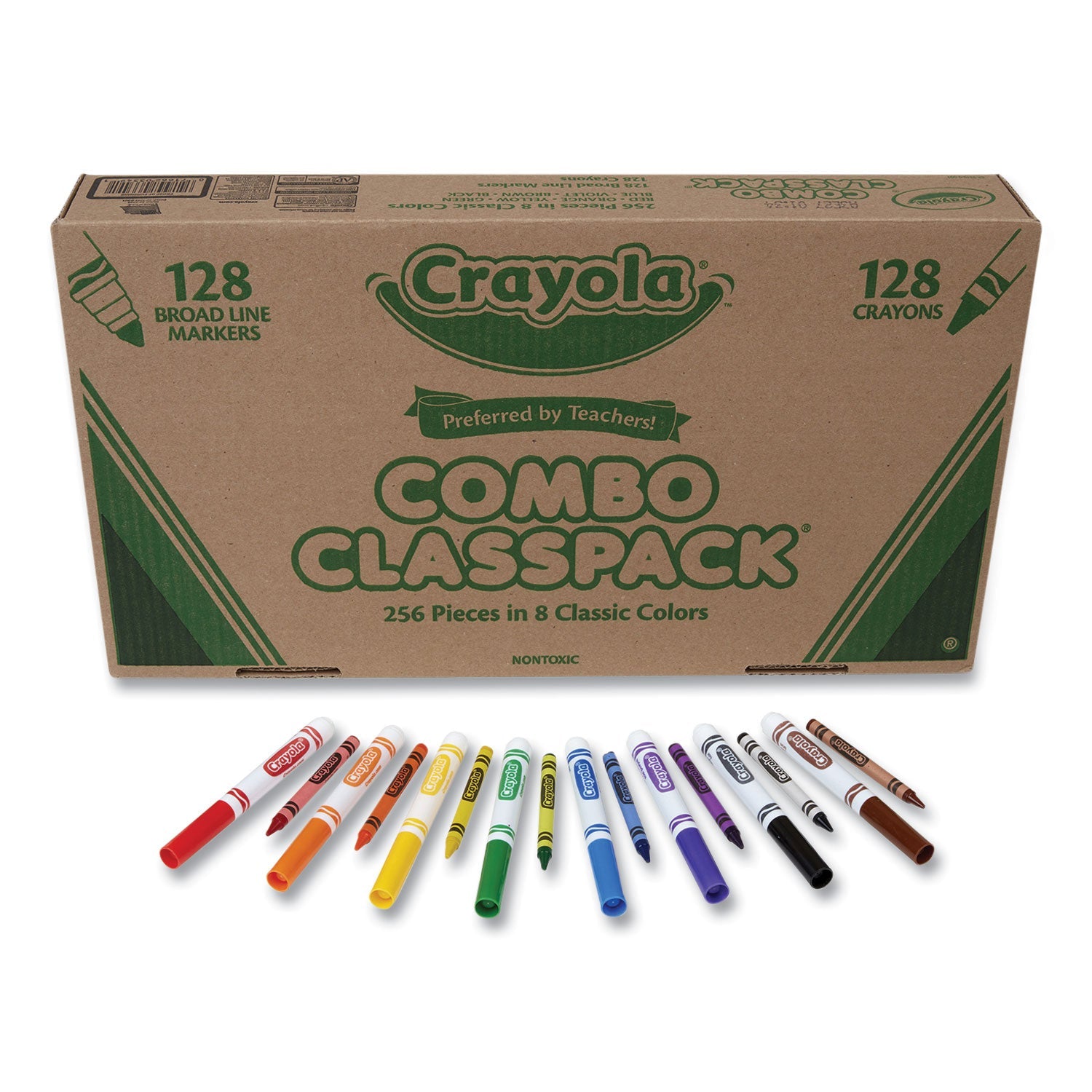 Crayola® Crayons And Markers Combo Classpack, Eight Colors, 256/set