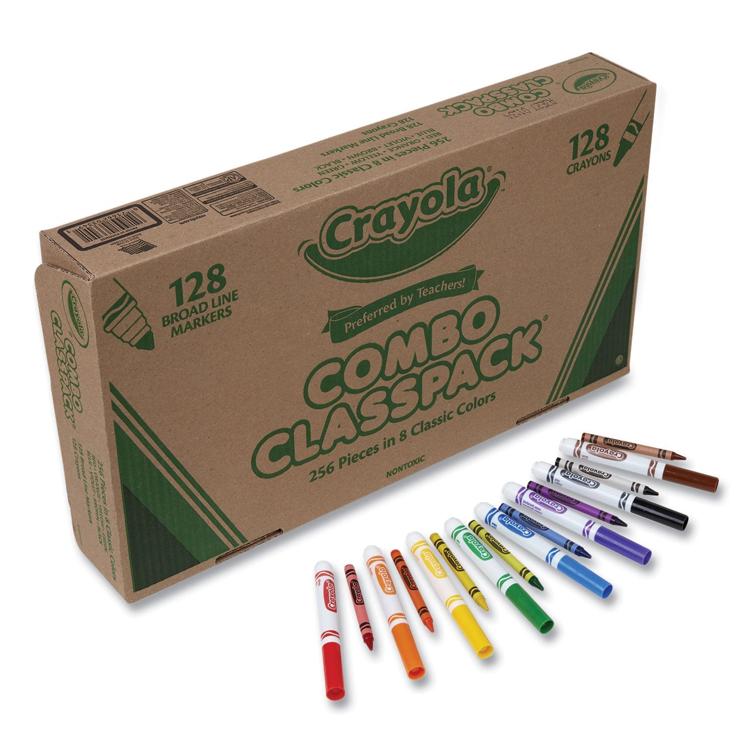 Crayola® Crayons And Markers Combo Classpack, Eight Colors, 256/set