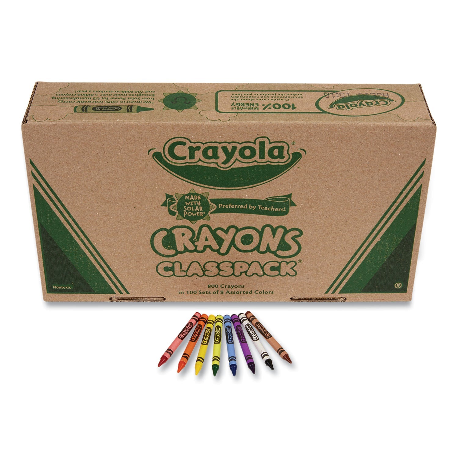 Crayola® Classpack Regular Crayons, 8 Colors, 800/box