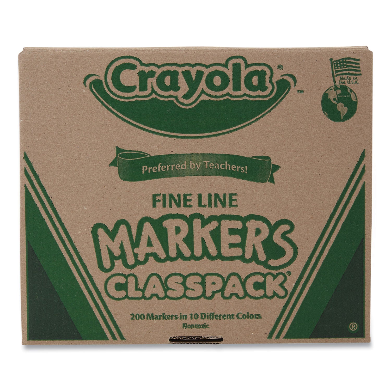 Crayola® Fine Line 200-Count Classpack Non-Washable Marker, Fine Bullet Tip, Assorted Colors, 200/box