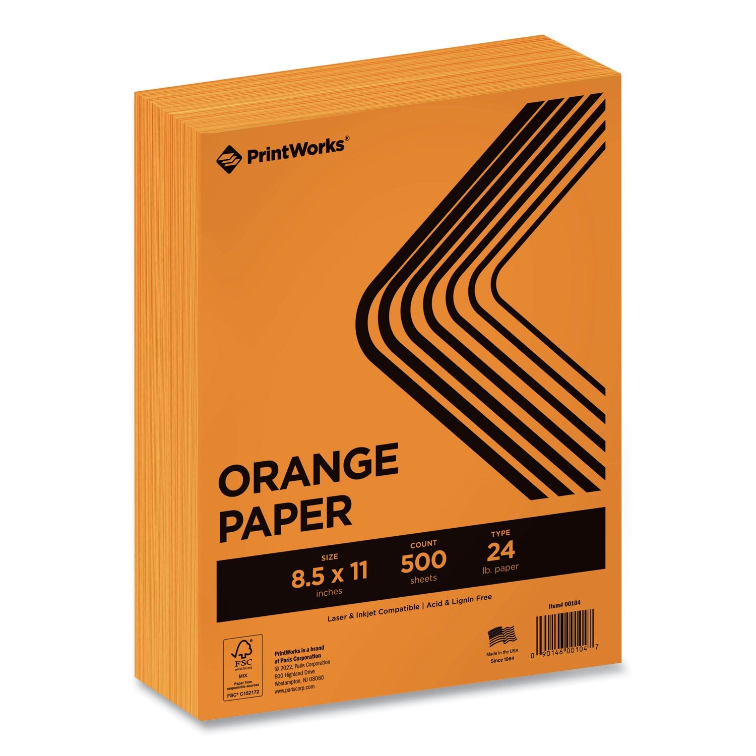 PrintWorks Professional Orange Color Paper | 500 Ream