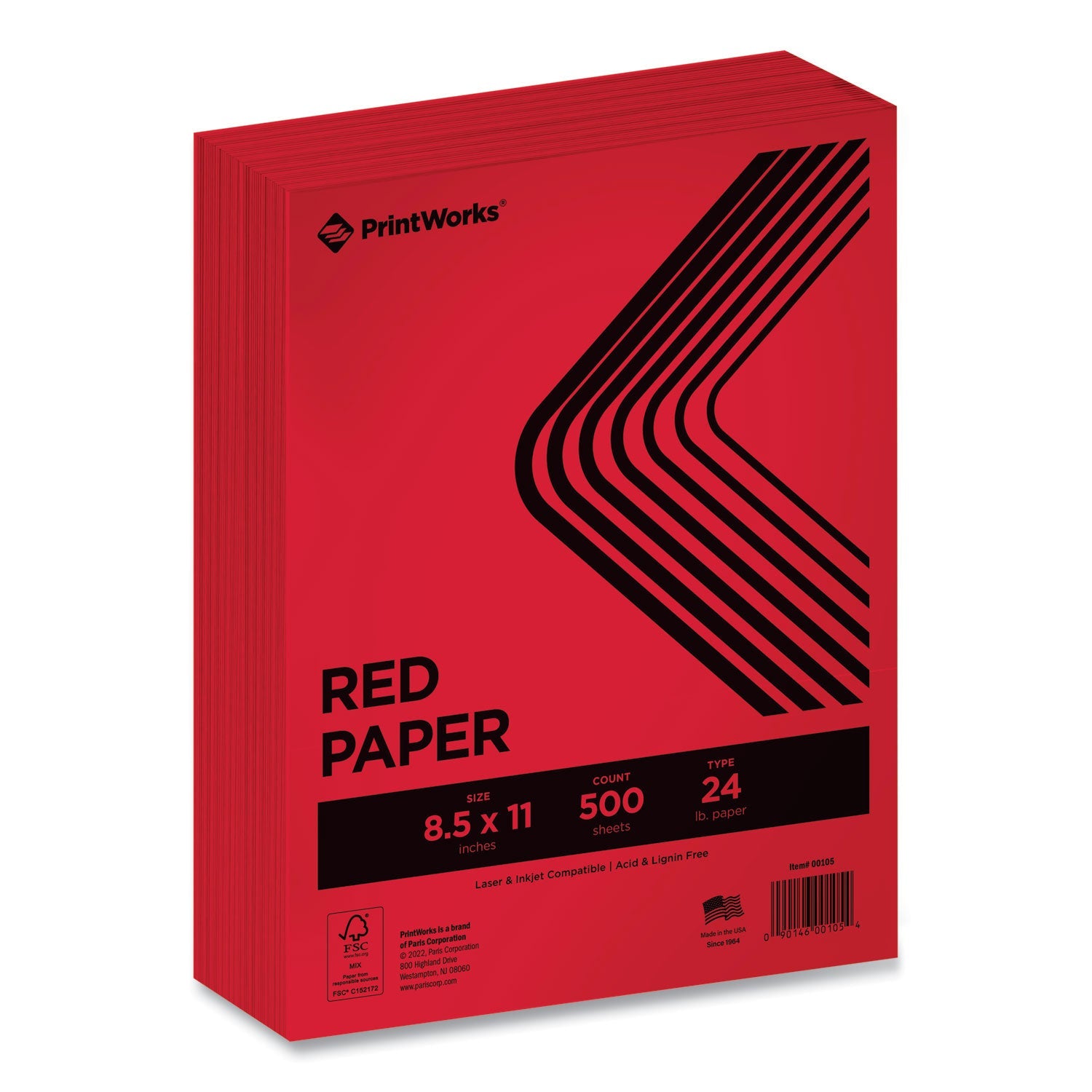 PrintWorks Professional Red Color Paper | 500 Ream