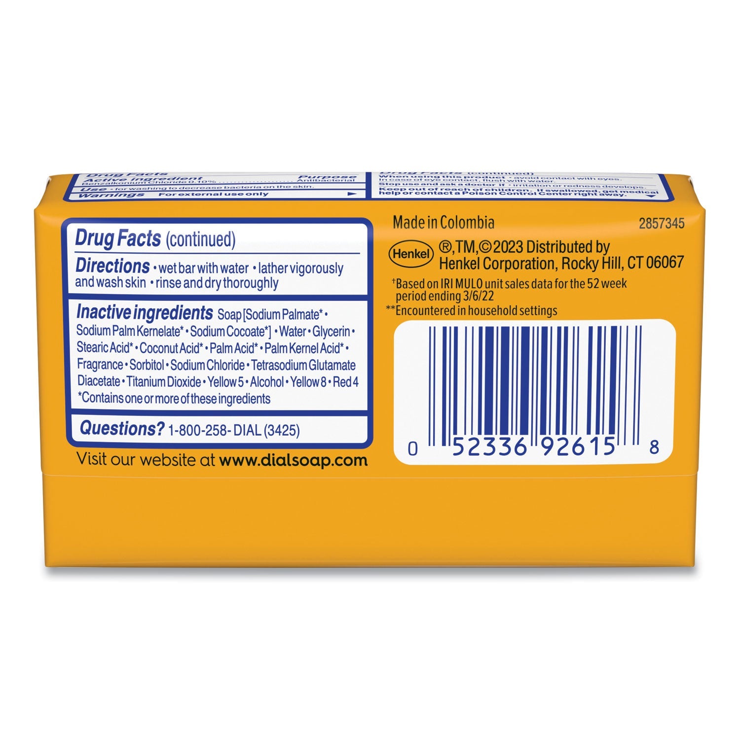 Dial® Deodorant Bar Soap, Iconic Dial Gold Fragrance, 4 oz, 36/Carton