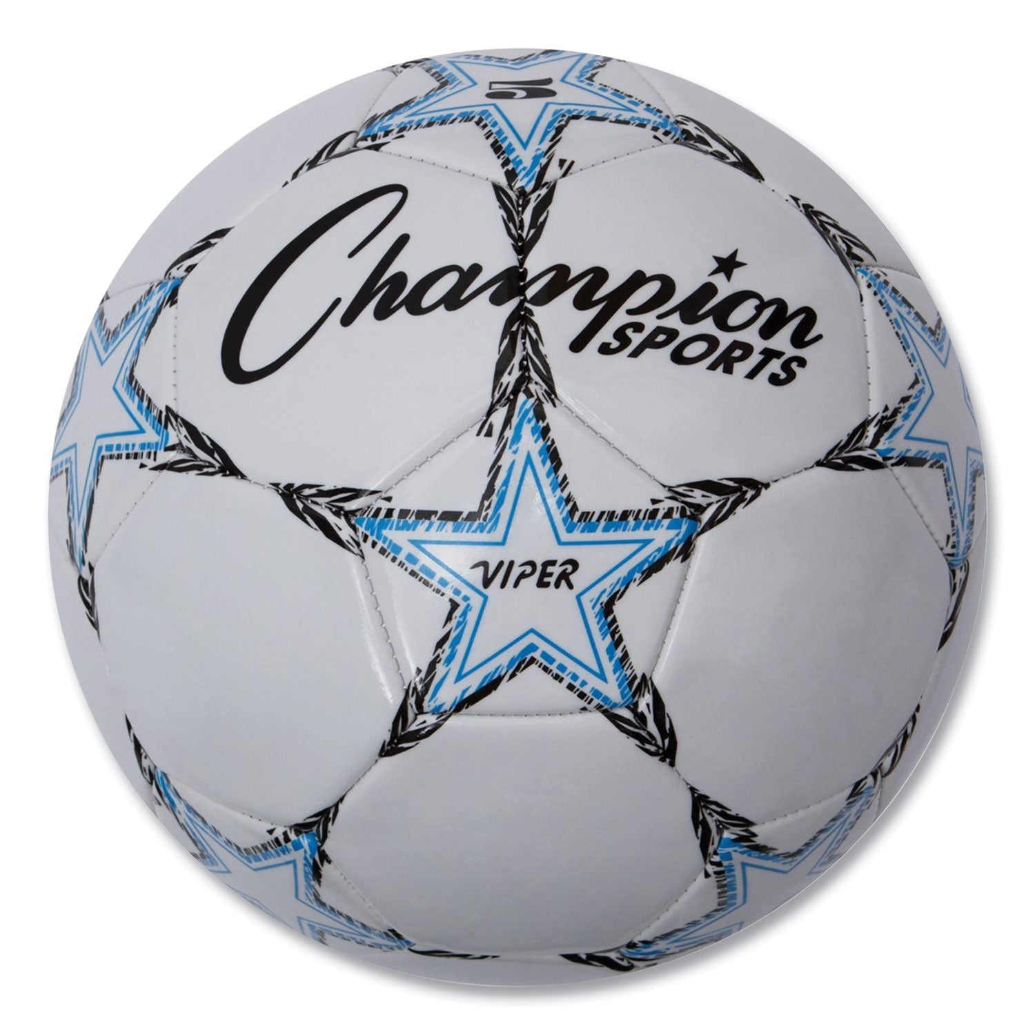Champion Sports Viper Soccer Ball, No. 5. Size, 8.5" To 9" Diameter, White
