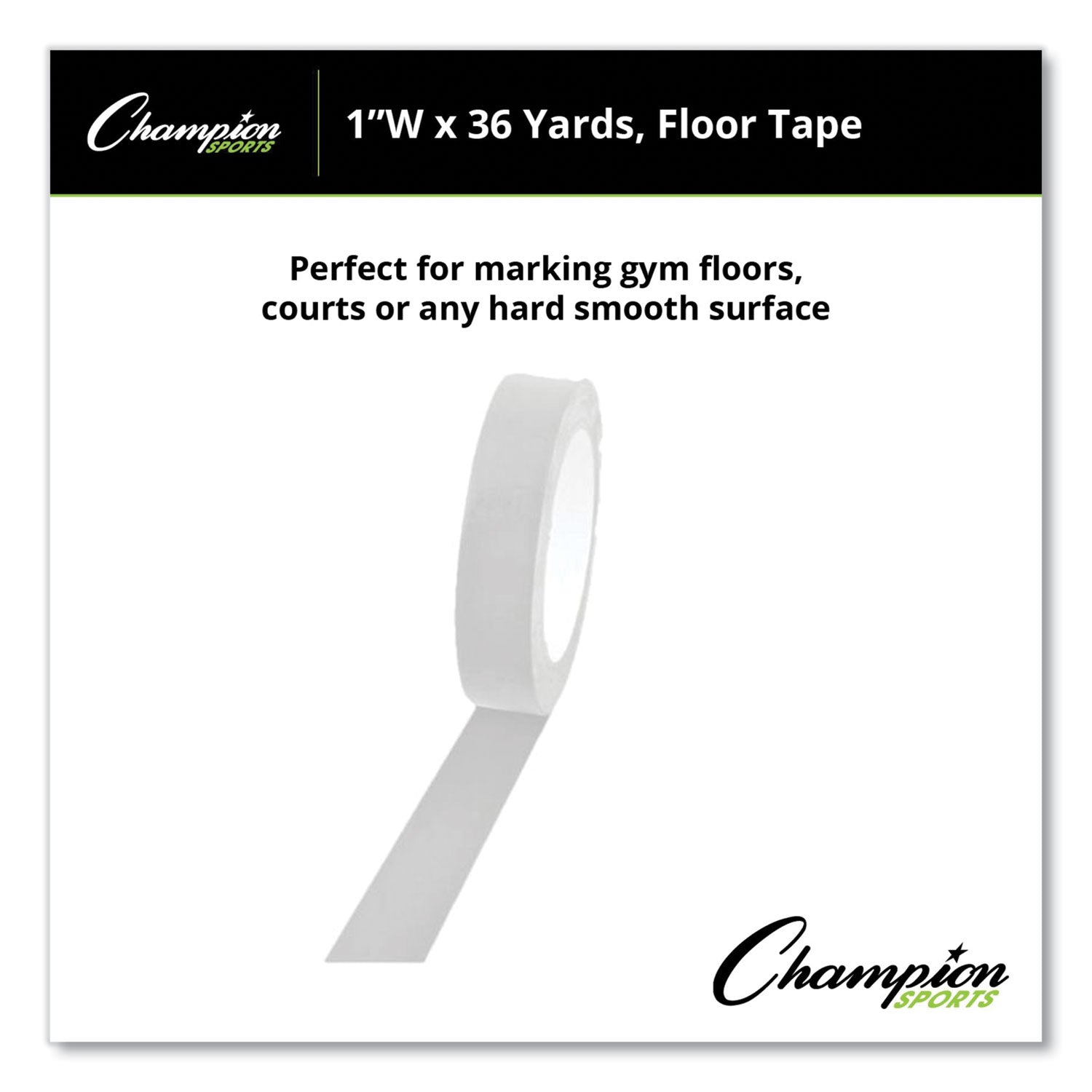 Champion Sports Floor Tape, 1" X 36 Yds, White - Bloom Skins