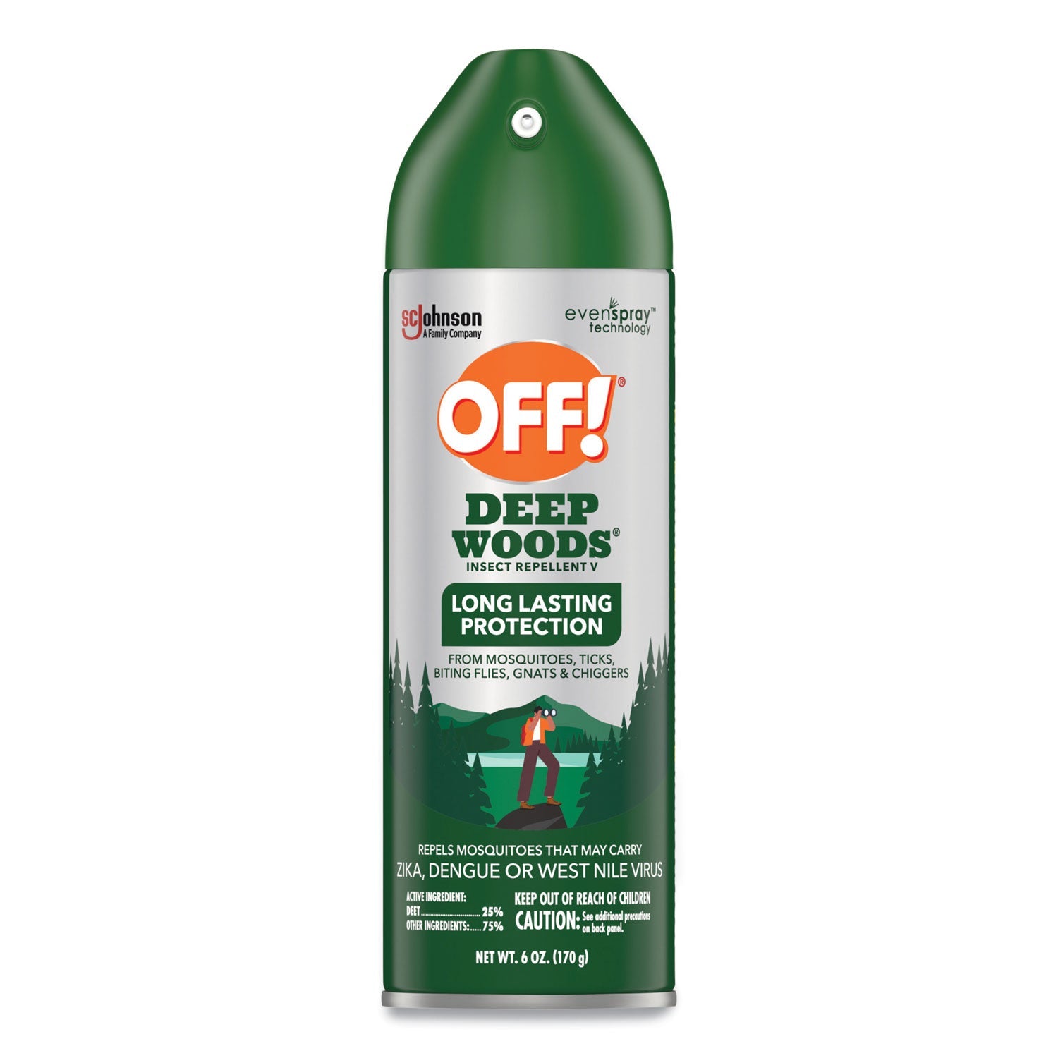 OFF!® Deep Woods Insect Repellent, 6 oz Aerosol Spray, 12/Carton