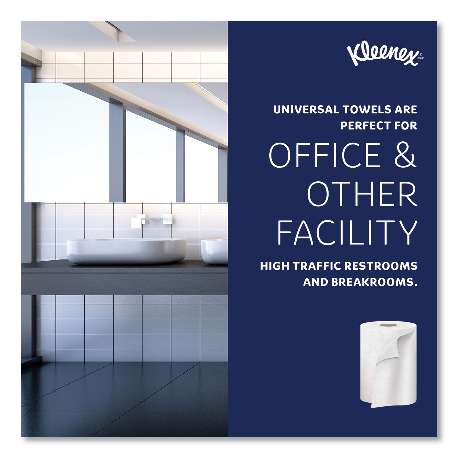 Kleenex® Hard Roll Paper Towels with Premium Absorbency Pockets, 1-Ply, 8" x 600 ft, 1.75" Core, White, 6 Rolls/Carton