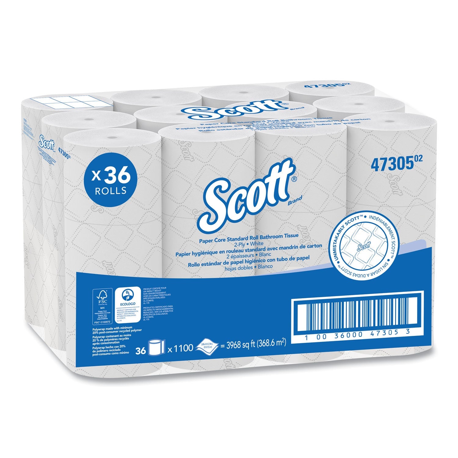 Scott® Pro Small Core High Capacity/SRB Bath Tissue, Septic Safe, 2-Ply, White, 1,100 Sheets/Roll, 36 Rolls/Carton