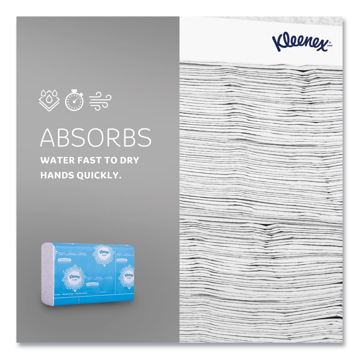 Kleenex® Reveal Multi-Fold Towels, 2-Ply, 8 X 9.4, White, 16/carton