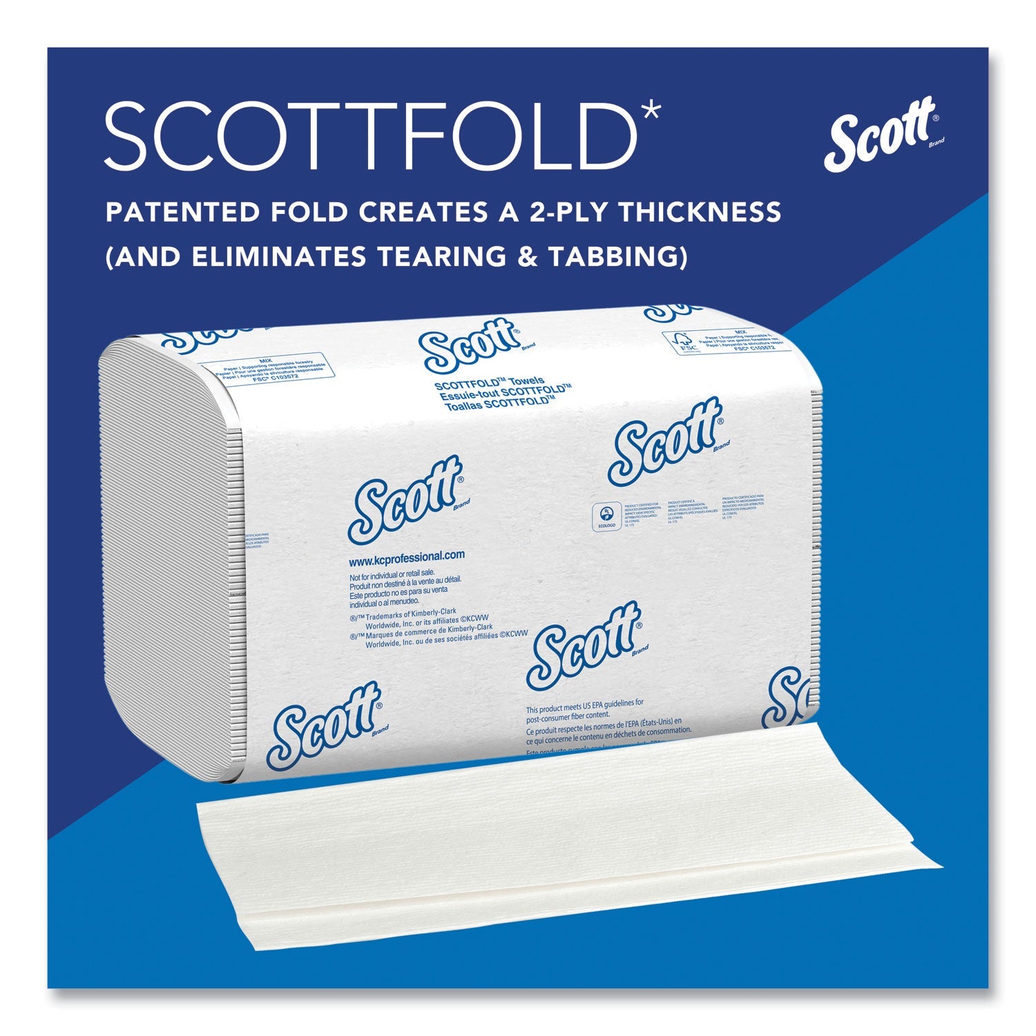Scott® Pro Scottfold Towels, 1-Ply, 9.4 x 12.4, White, 175 Towels/Pack, 25 Packs/Carton