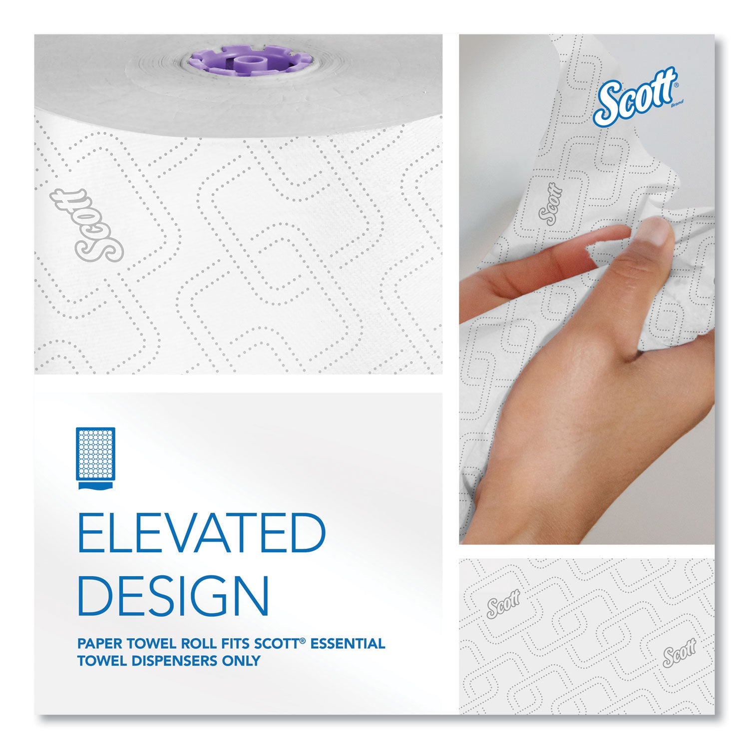 Scott® Essential High Capacity Hard Roll Towel, 1-Ply, 8" x 950 ft, White, 6 Rolls/Carton