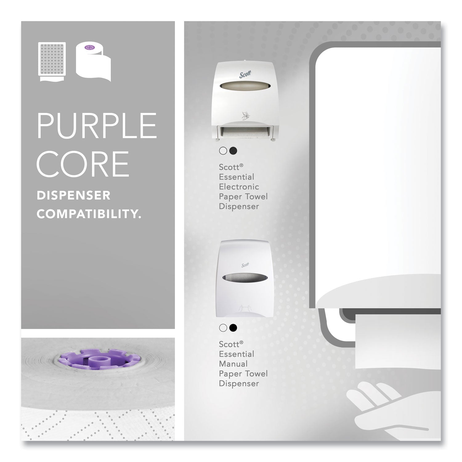 Scott® Essential High Capacity Hard Roll Towel, 1-Ply, 8" x 950 ft, White, 6 Rolls/Carton