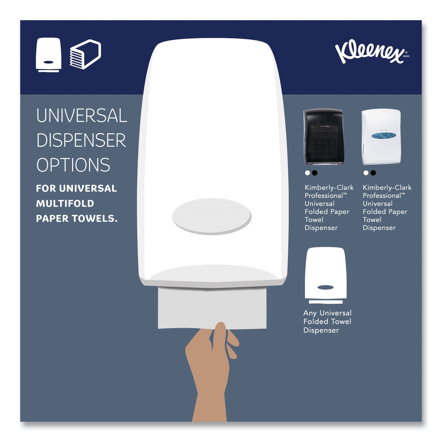 Kleenex® Multi-Fold Paper Towels, Convenience, 9.2 x 9.4, White, 150/Pack, 8 Packs/Carton
