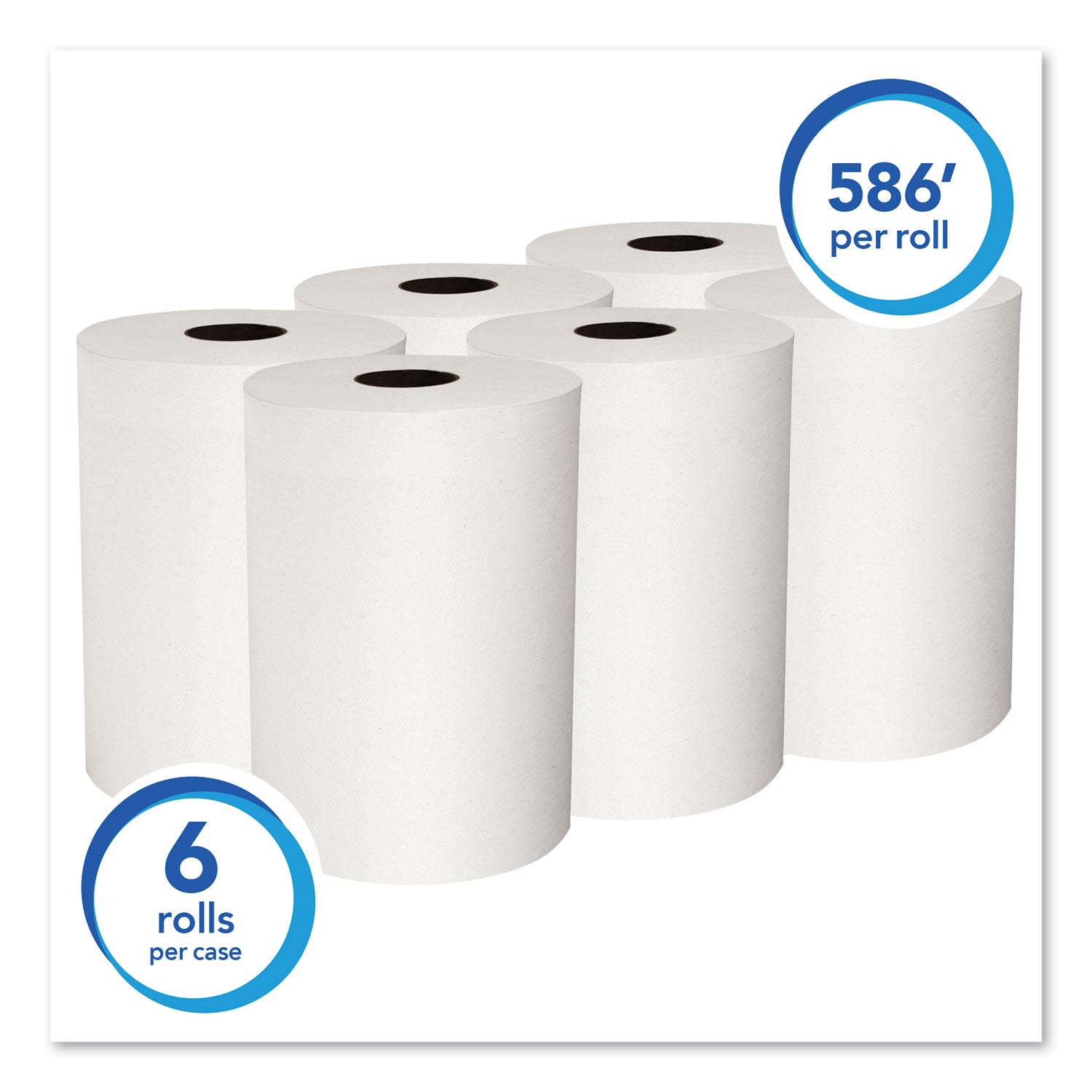 Scott® Slimroll Towels, Absorbency Pockets, 8" x 580 ft, White, 6 Rolls/Carton