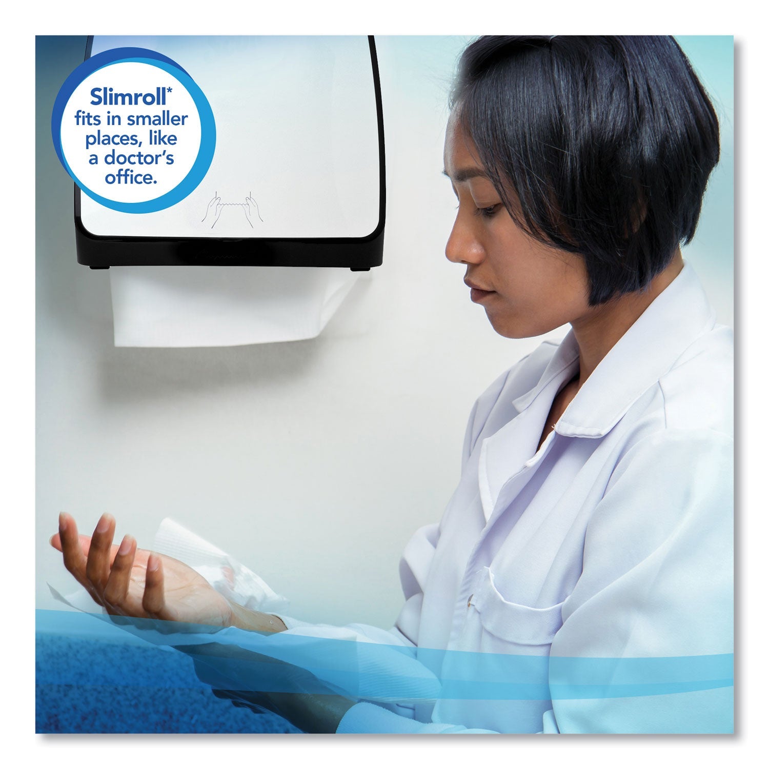 Scott® Slimroll Towels, Absorbency Pockets, 8" x 580 ft, White, 6 Rolls/Carton