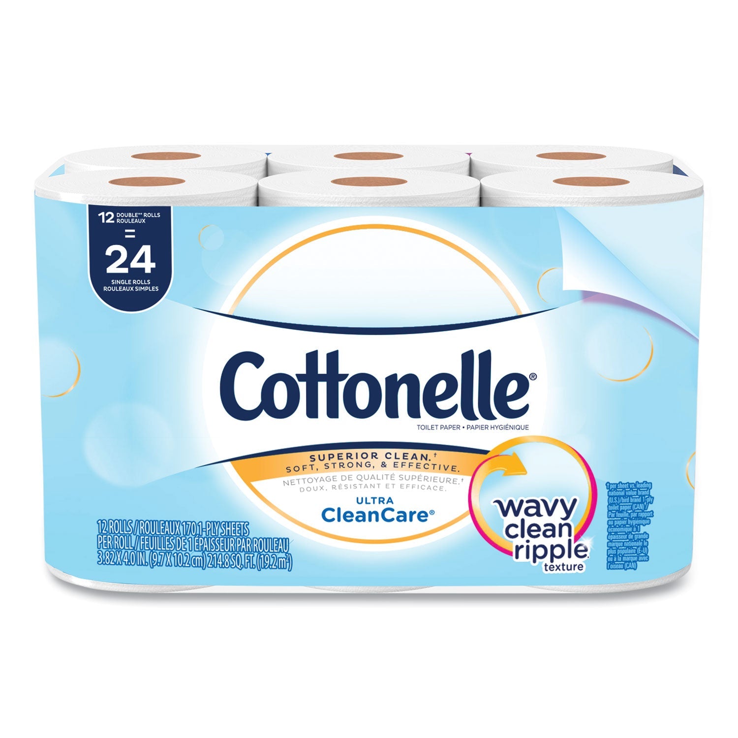 Cottonelle® Clean Care Bathroom Tissue, Septic Safe, 1-Ply, White, 170 Sheets/roll, 48 Rolls/carton