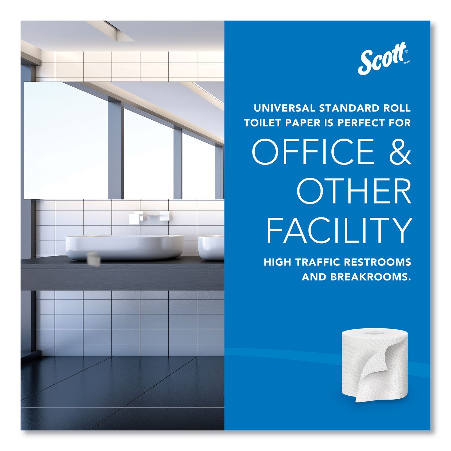 Scott® Essential Standard Roll Bathroom Tissue for Business, Septic Safe, 2-Ply, White, 550 Sheets/Roll, 80/Carton