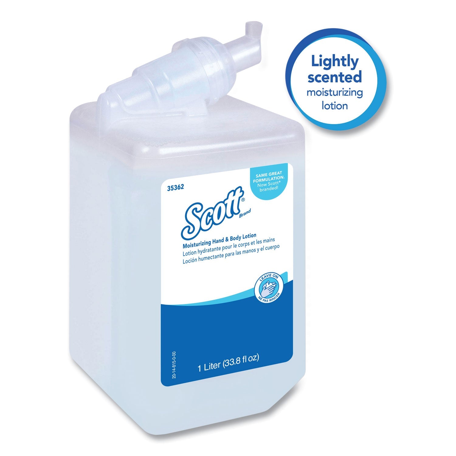 Scott® Moisturizing Hand and Body Lotion, 1 L Bottle, Fresh Scent, 6/Carton