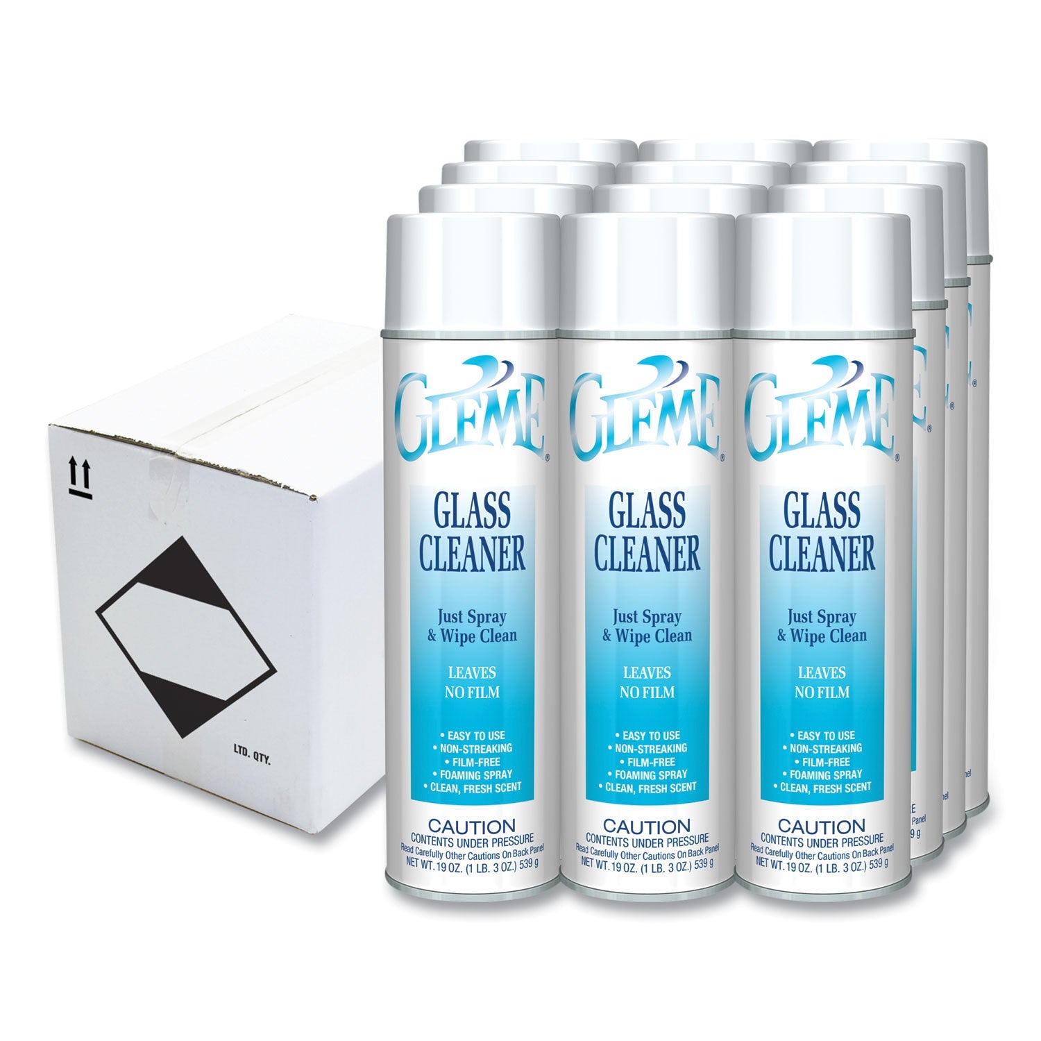 Gleme Glass Cleaner | Fresh Scent | 19 oz | Dozen