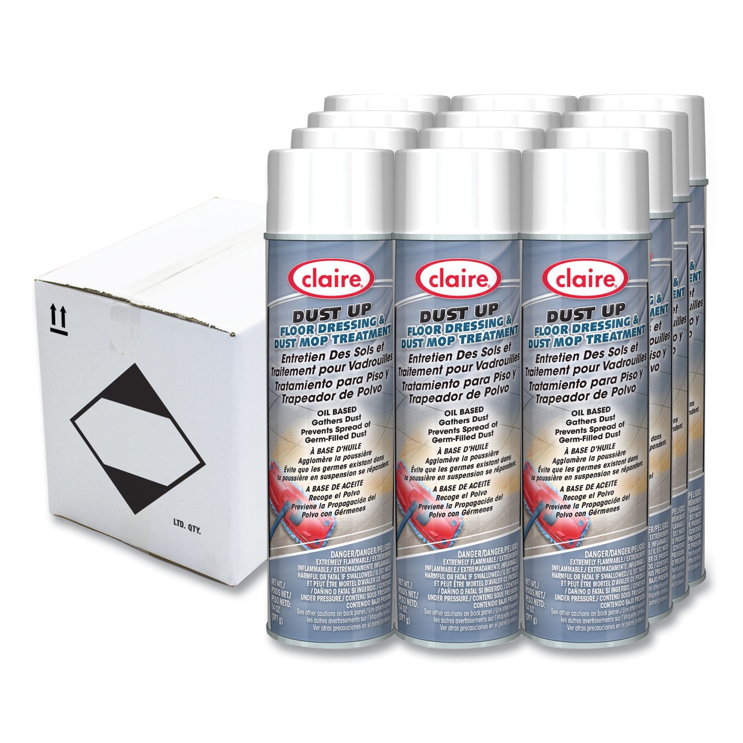 Dust Up Floor Dressing | Lemon Scent | 14 oz, Dozen