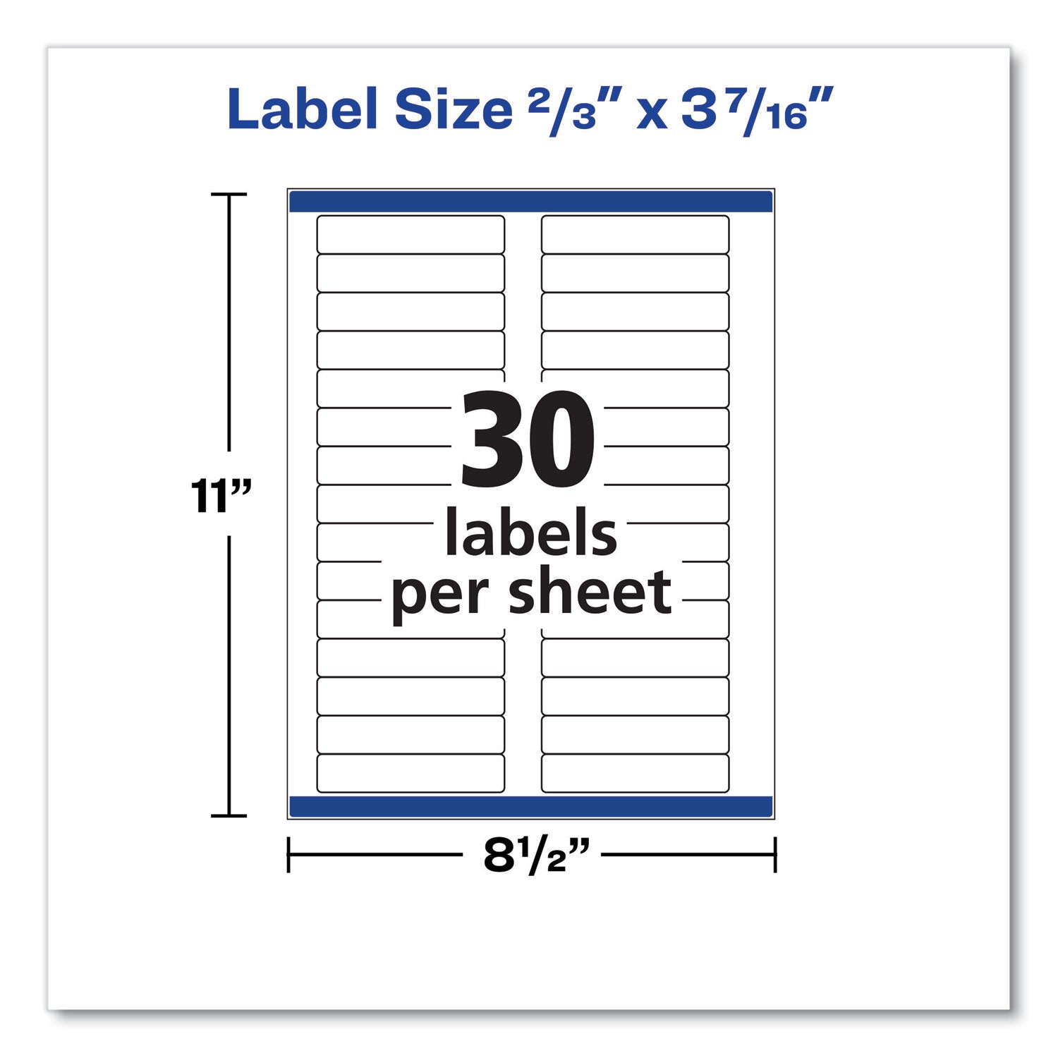 Avery® Clear Permanent File Folder Labels With Sure Feed Technology, 0.66 X 3.44, Clear, 30/sheet, 15 Sheets/pack