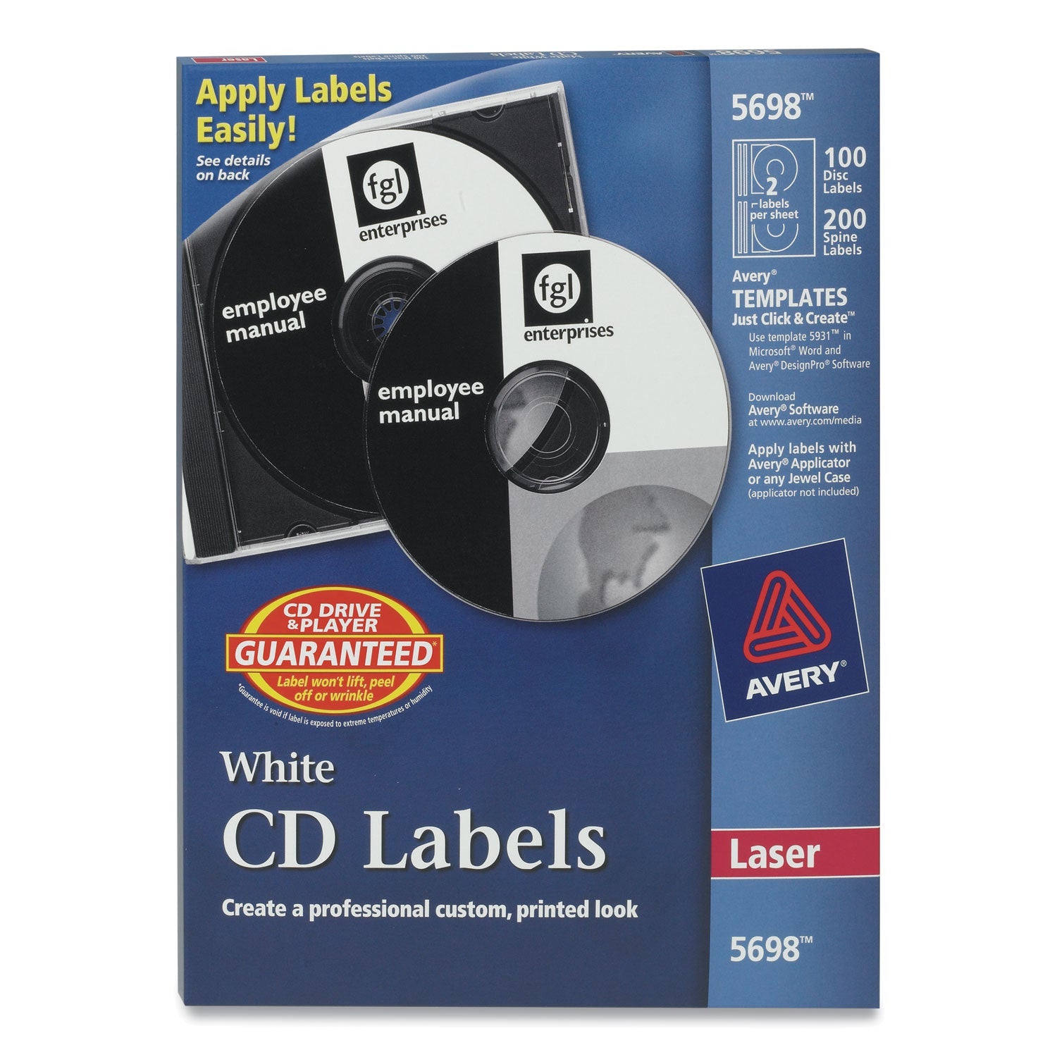 Laser CD Labels | Matte White | 100/pack